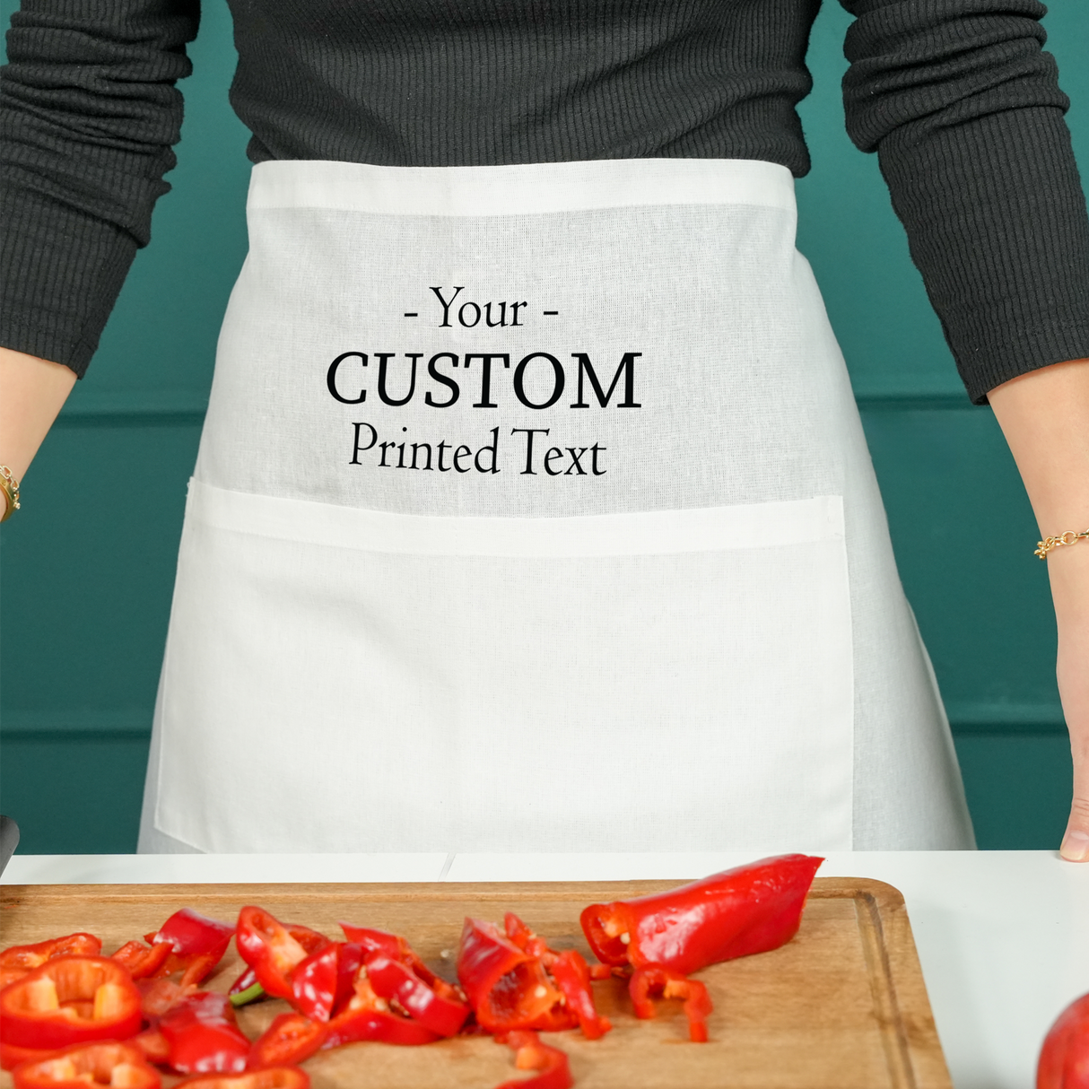 Cross Back Personalized Apron: Vintage Style Cotton Apron for Mom Christmas Gift