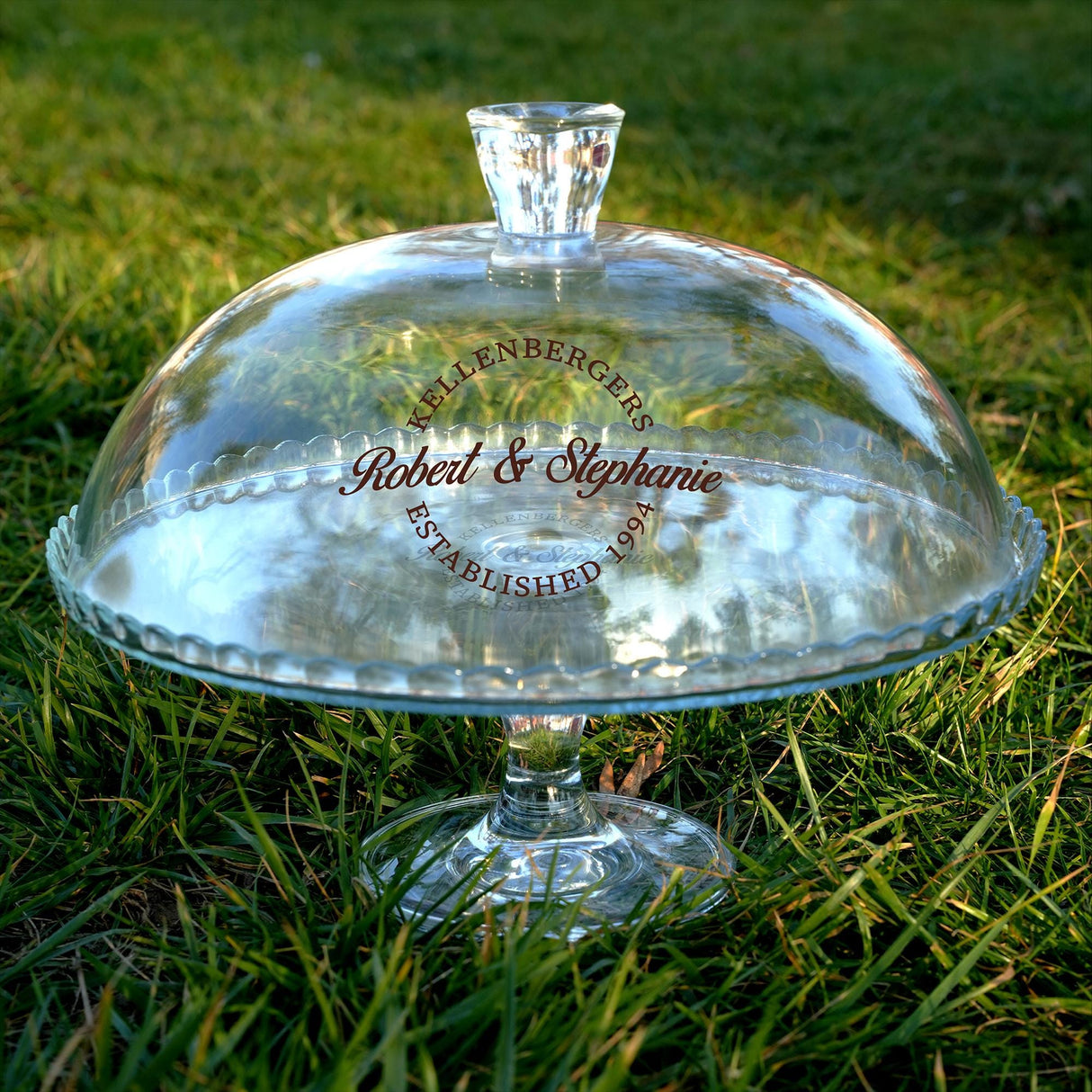 Personalized Team Bride Glass Cake Stand: Elegant Bridal Shower Dessert Plate with Dome Lid