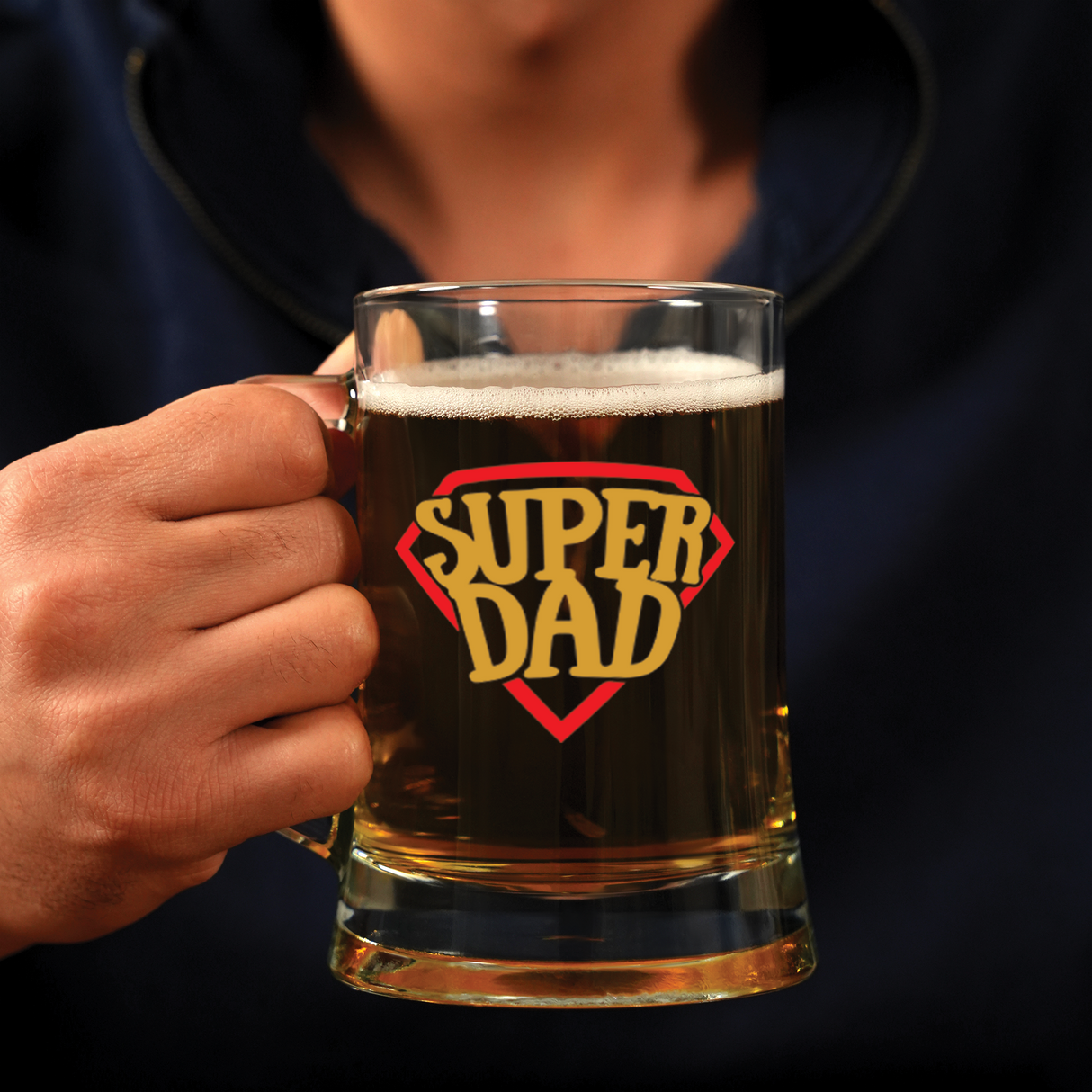 Custom Beer Mug for Dad, Personalized Beer Glass, Fathers Day Gift, Anniversary Gift, Engraved Beer Glass, Home Bar Gift Idea, Beer Stein