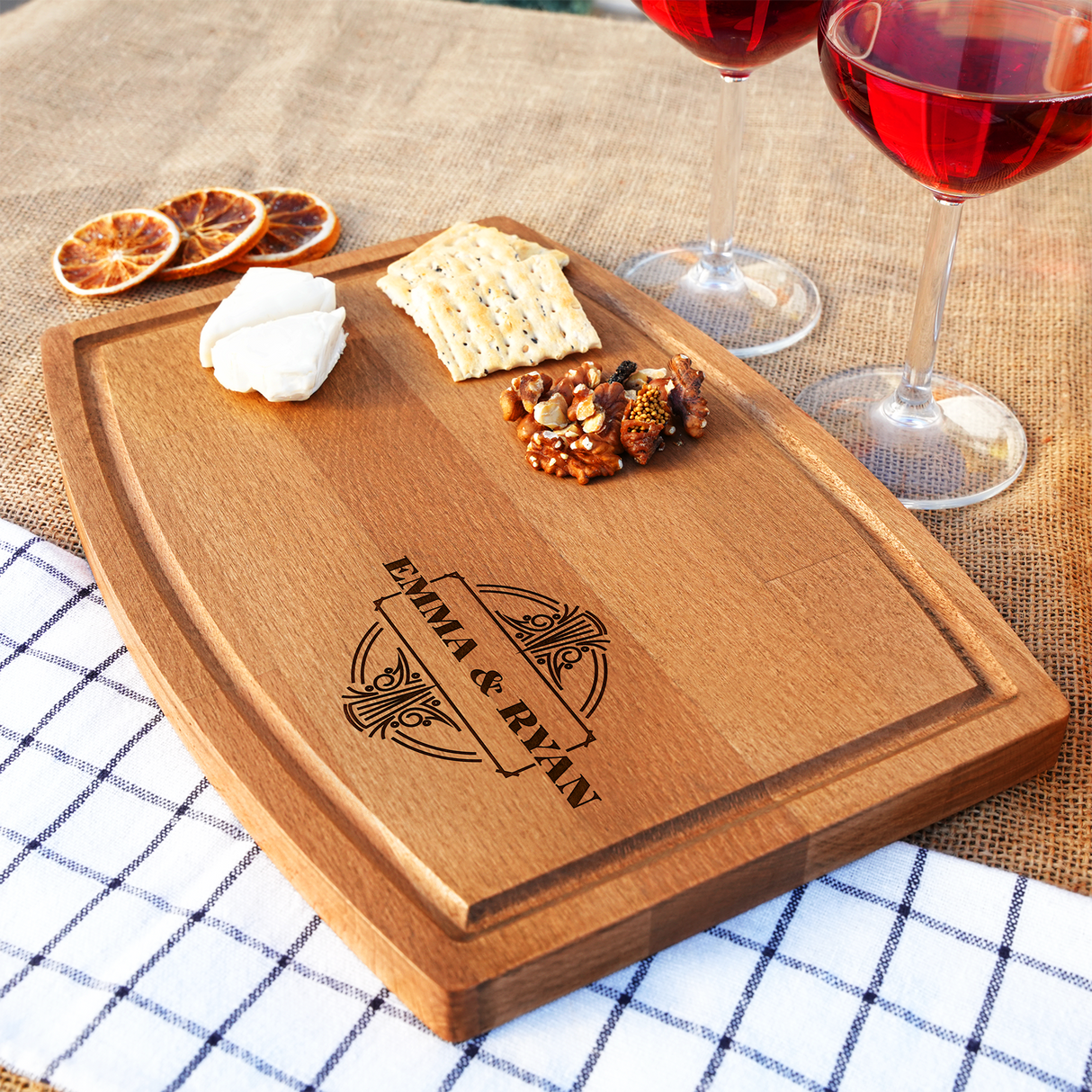 Personalized Cheese Board, Custom Couple Name Board, Wedding Gift, Bridal Shower Gift, Charcuterie Board, Engraved Wood Board, Kitchen Gifts