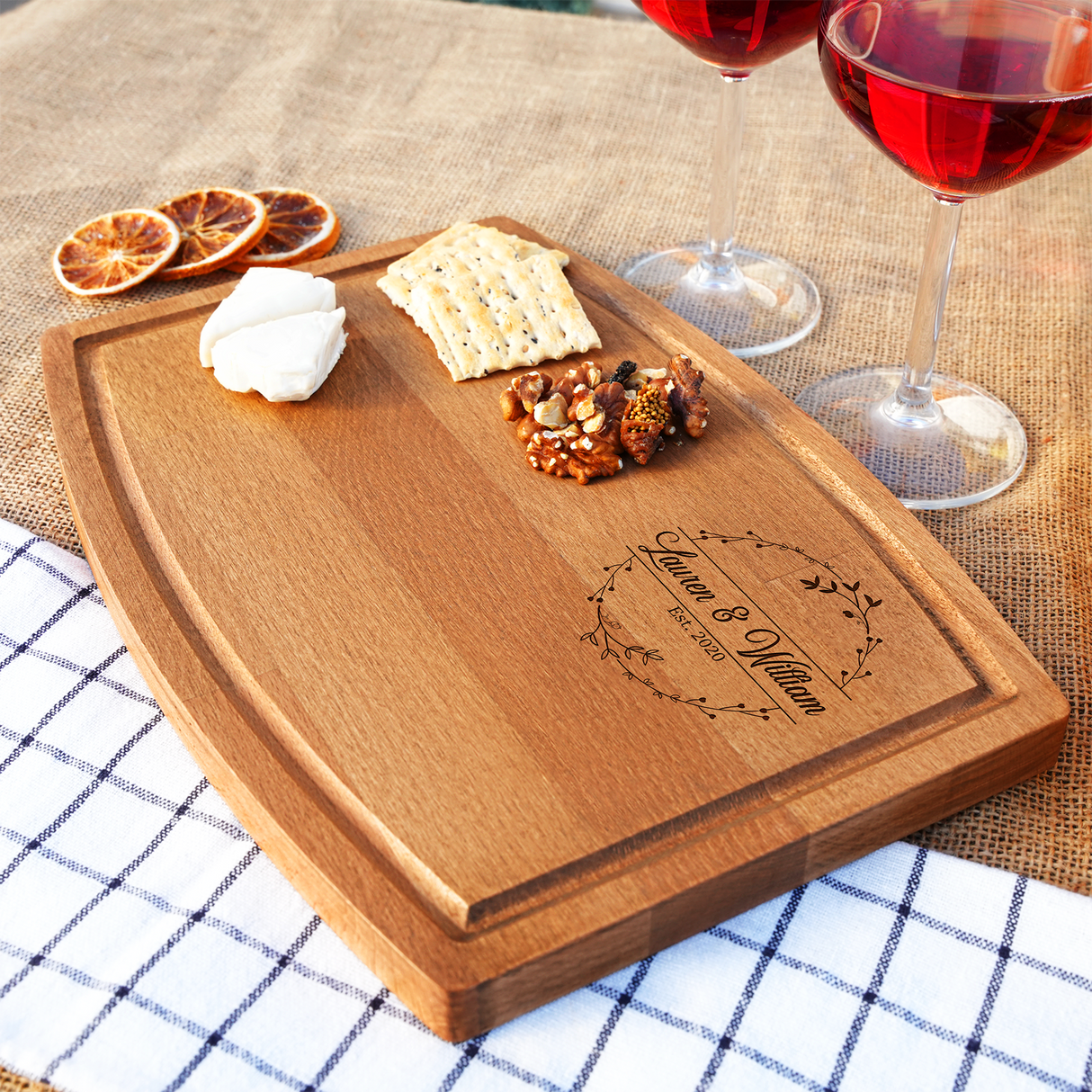 Personalized Valentine Cutting Board, Custom Serving Boards, Anniversary Gifts, Christmas Gift for Lover, Wood Cutting Board, Couple Name