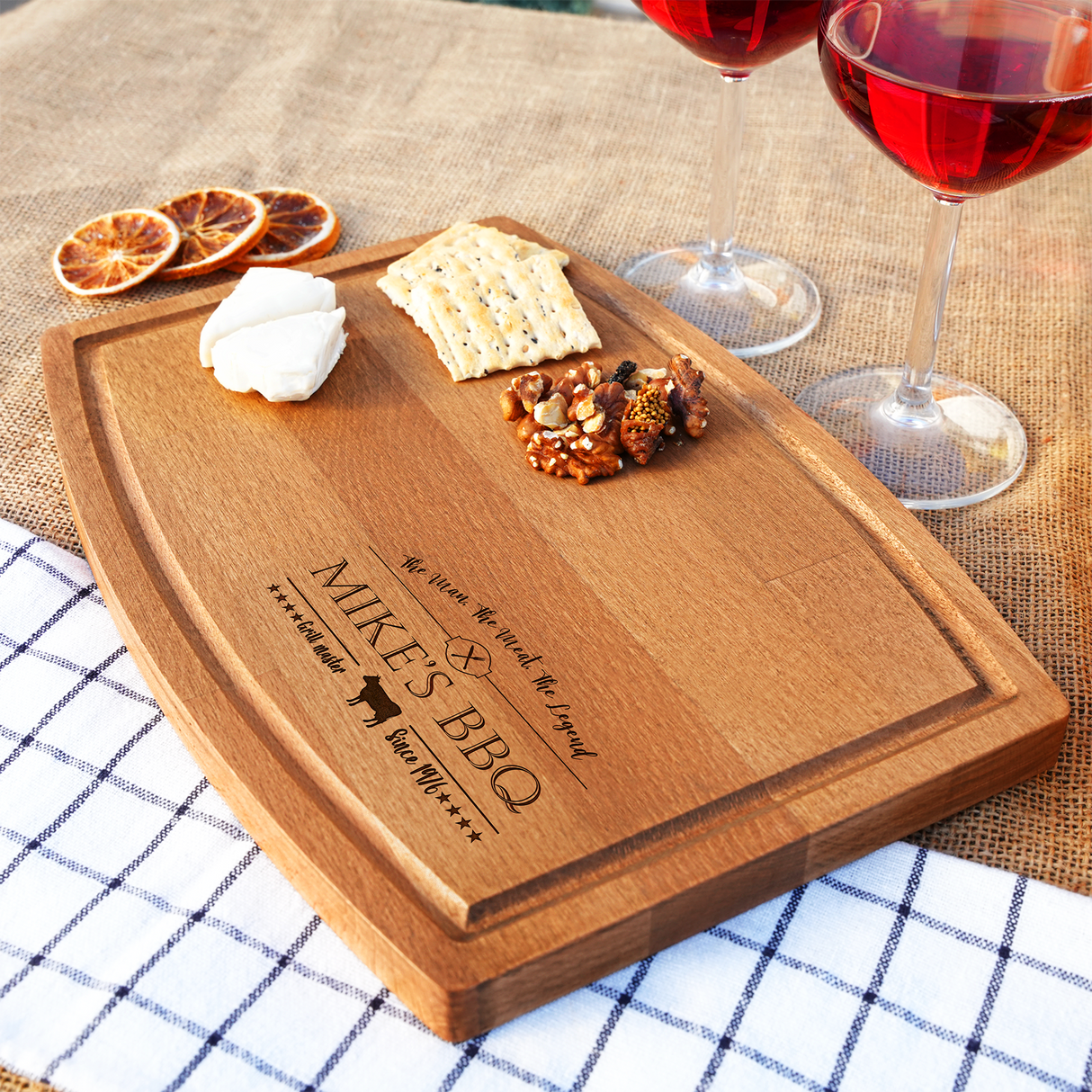 Custom Engraved Cutting Board,  Personalized Wood Chese Board, Father's Day Gift, Dad Christmas Gift, Grilling Gift for Grandpa, BBQ Board