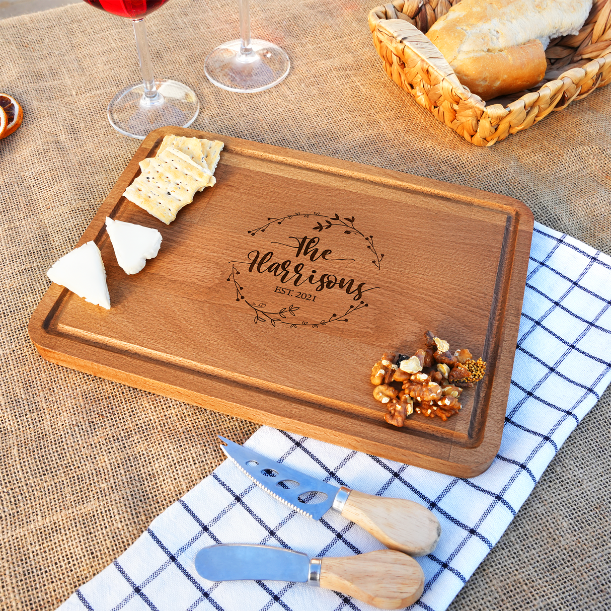 Charcuterie Board Personalized, Custom Engraved Wooden Cutting Board, Housewarming Gift, New Homeowner Gift, Newlywed Gifts, Chopping Board