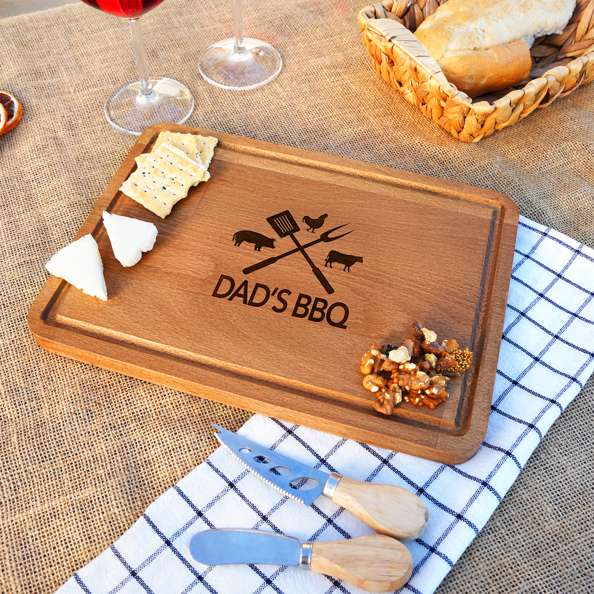 Personalized Grilling Gift Wood Cutting Board, Dad Christmas Gift, BBQ Gifts, Meat Carving Board, Serving Boards,Grandpa Gift, Gift for Him