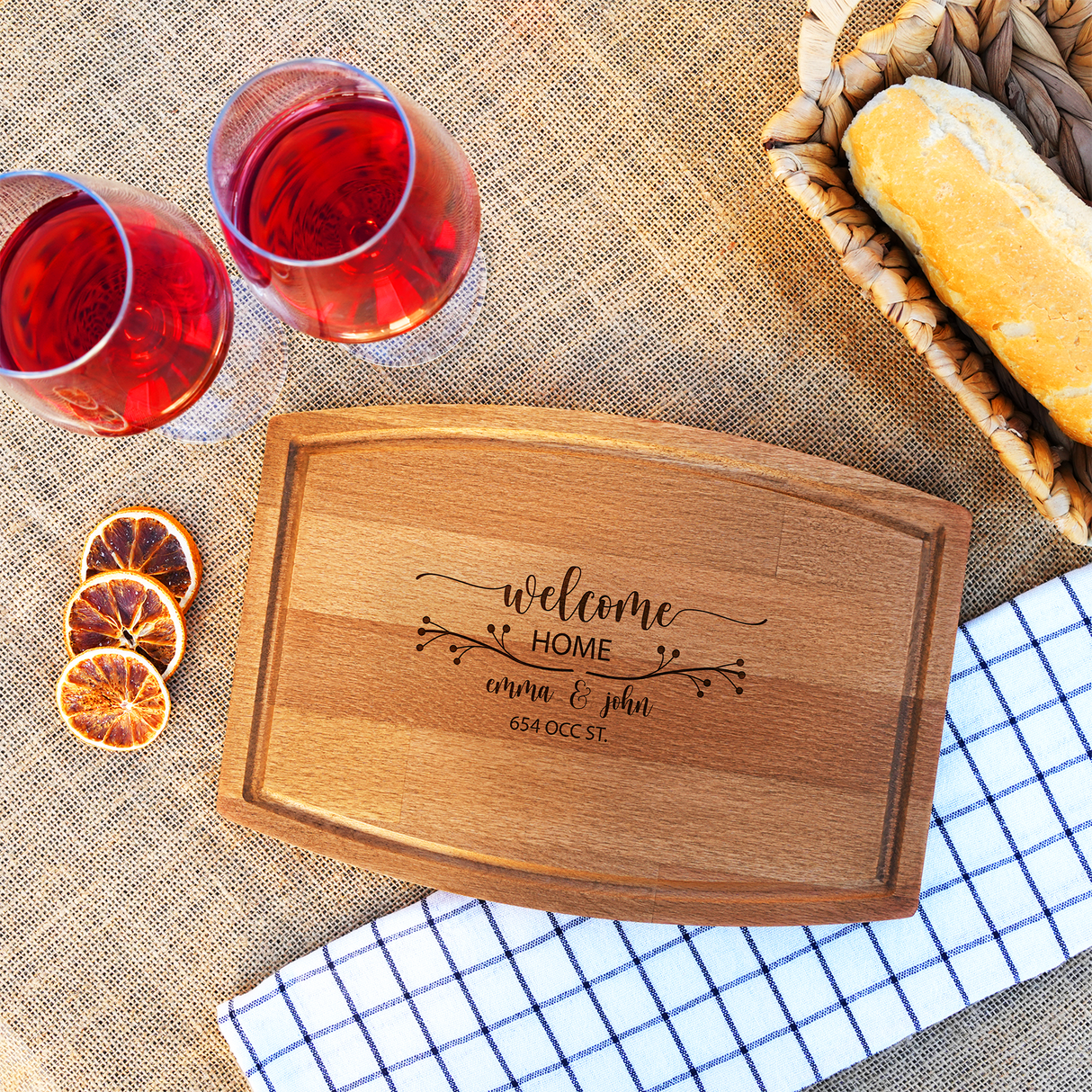Personalized Engrave Wooden Charcuterie Board, Custom Walnut Cutting Board, Housewarming Gift, New Home Gift, Wedding Gift, Chopping Board