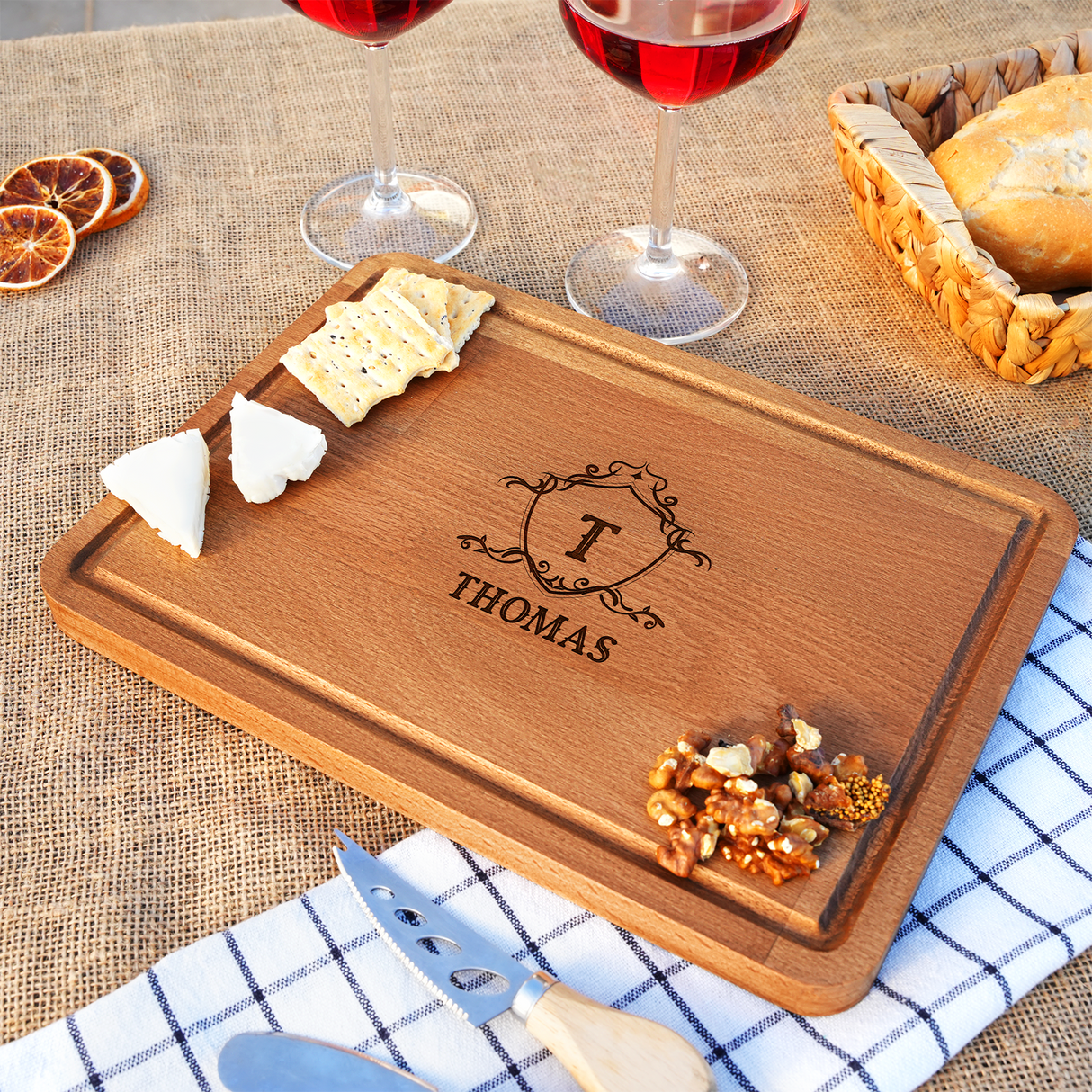 Personalized Cutting Board, Customized Wood Charcuterie Board, Engrave Wedding Gift, Bridal Shower Gift, Unique Christmas Gift, Serving Tray