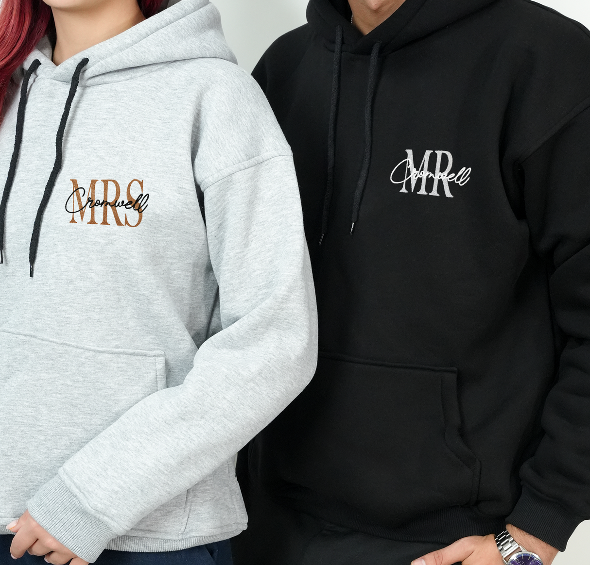 Personalized Mrs Embroidered Sweatshirt for Bride: Custom Last Name Hoodies, Wedding Party Outfit