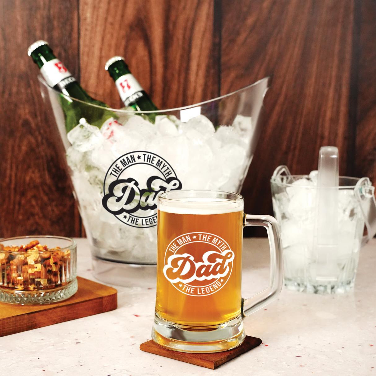 Custom Beer Mug for Dad, Personalized Beer Glass, Fathers Day Gift, Anniversary Gift, Engraved Beer Glass, Home Bar Gift Idea, Beer Stein