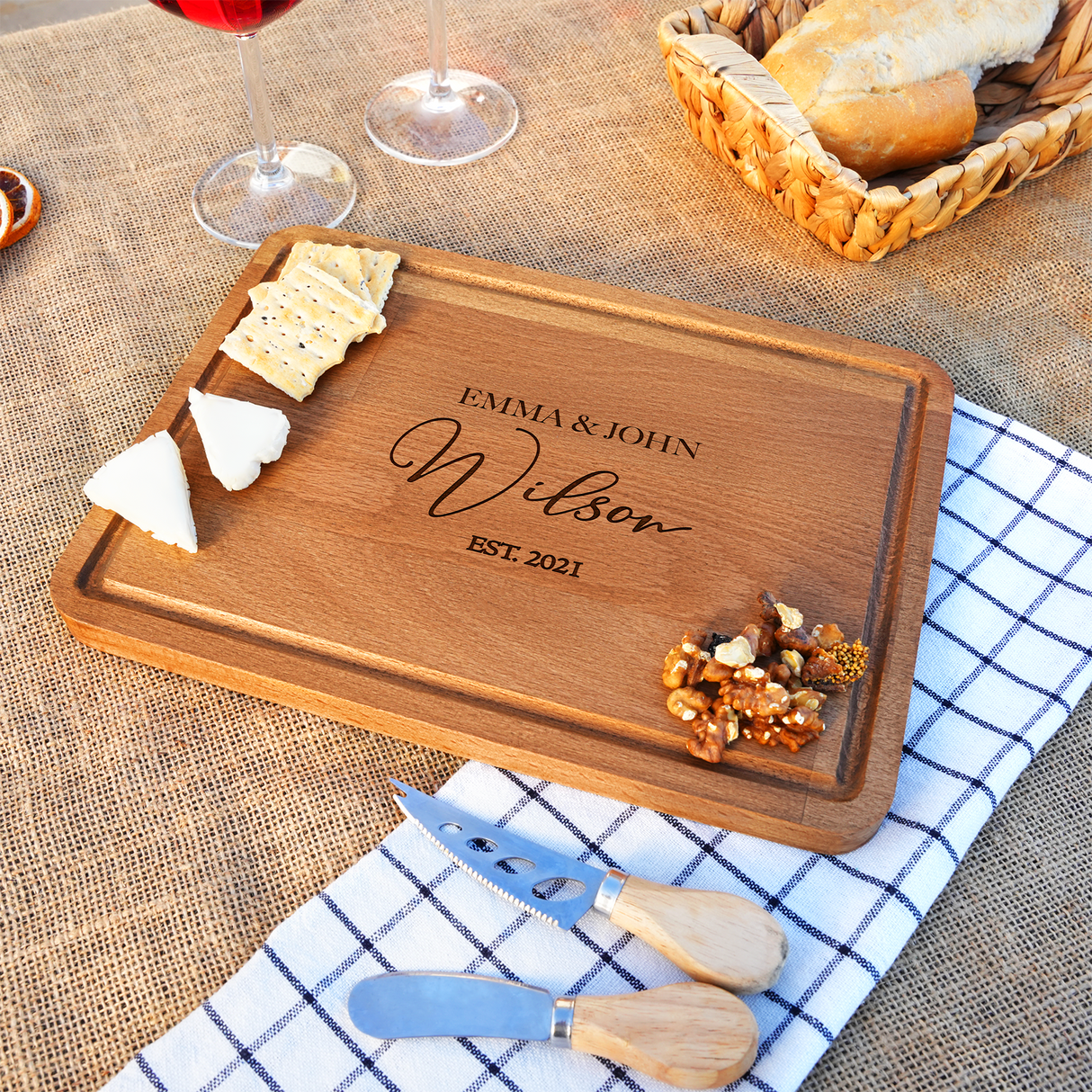 Personalized Engrave Wooden Charcuterie Board, Custom Walnut Cutting Board, Housewarming Gift, New Home Gift, Wedding Gift, Chopping Board