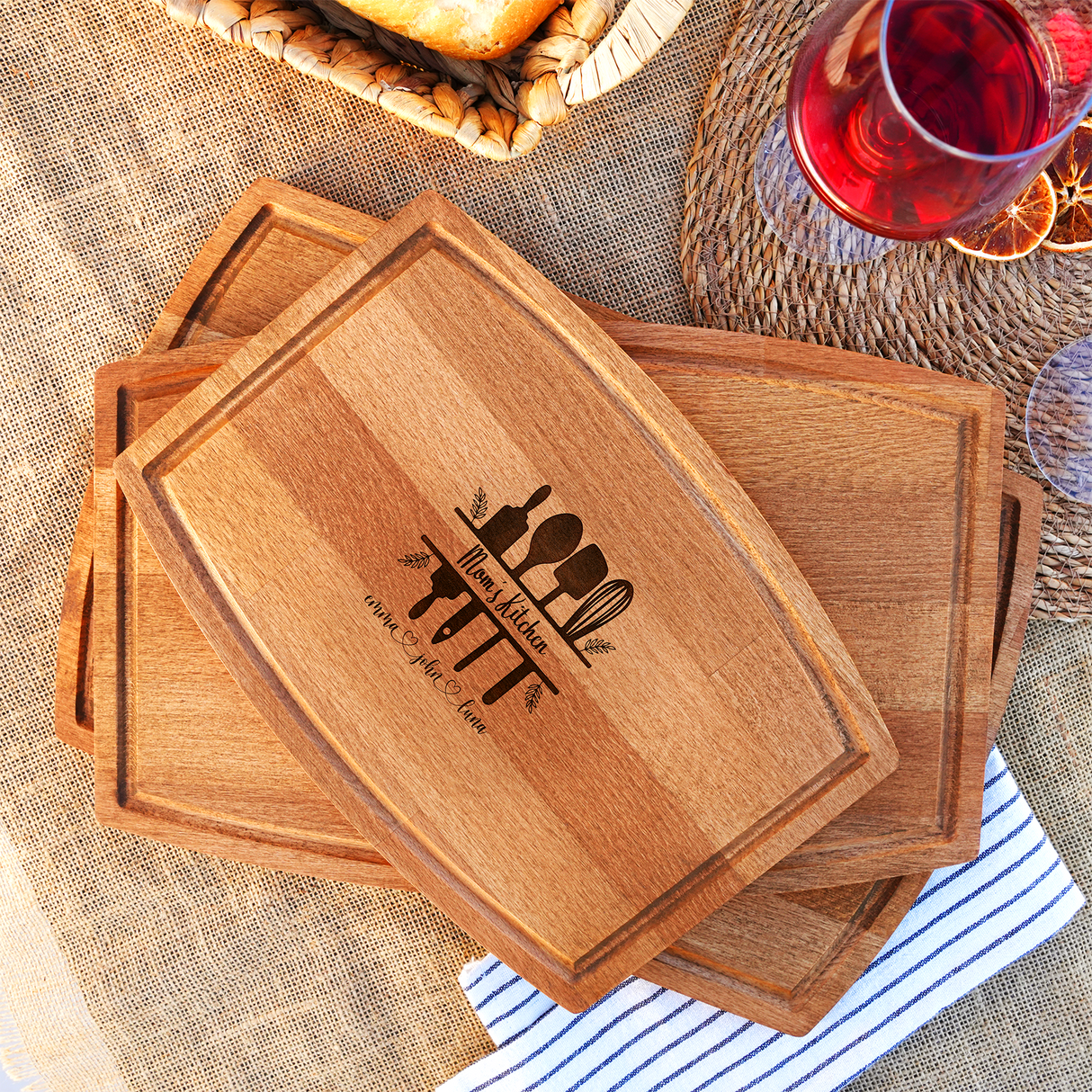 Recipe Cutting Board, Custom Mom Cutting Board, Engrave Cutting Board, Mother's Day Gift, Mom Birthday Gift, Mother in Law Gifts, Wood Board