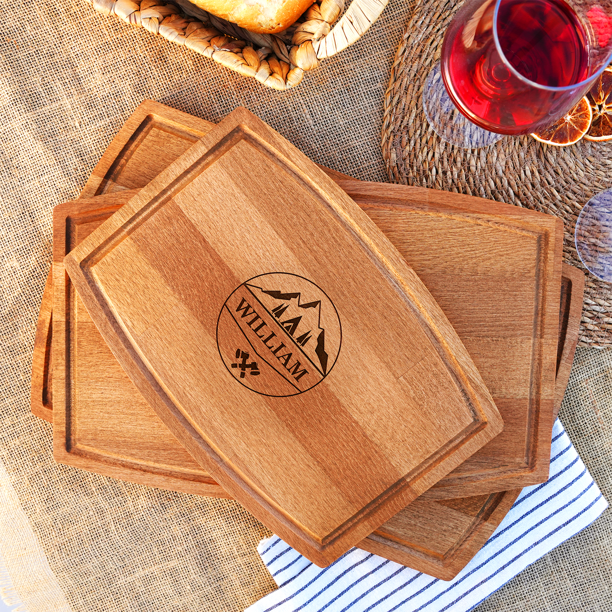 Personalized Meat Cutting Board, Barbecue Gifts for Men, Custom Grill Cutting Board, Engraved BBQ Tray, Gifts for Grandpa, Grill Accessories