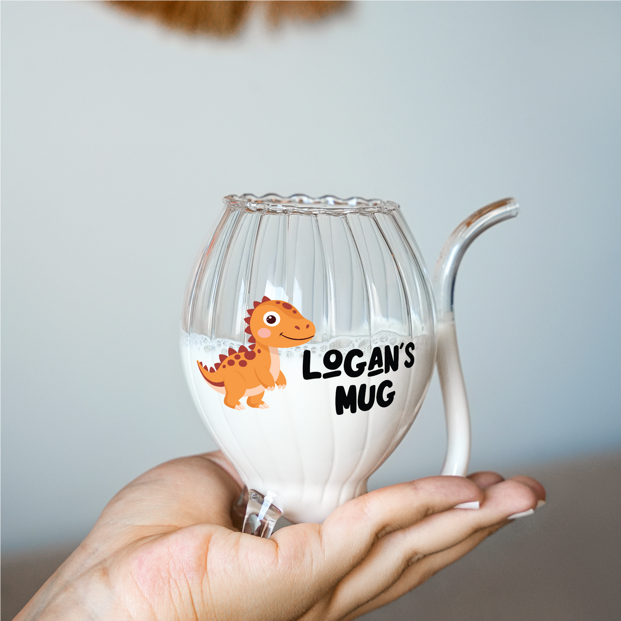 Personalized Glass Cups with Straw, Custom Kids Name Milk Glass, Toddler Birthday Gift, Daughter Gift, Borosilicate Drink Glasses, Christmas