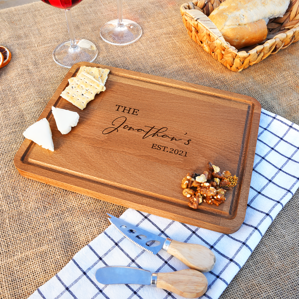 Personalized Wooden Cutting Board, Custom Address Charcuterie Board, Newlywed Gift, Realtor Closing Gift, Housewarming Gifts, New House Gift