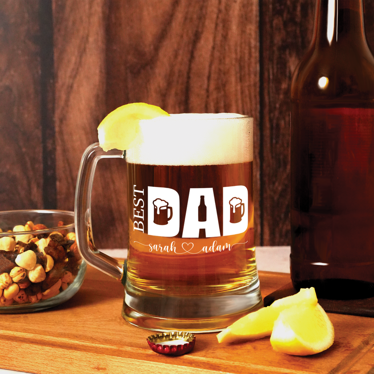 Custom Beer Mug for Dad, Personalized Beer Glass, Fathers Day Gift, Anniversary Gift, Engraved Beer Glass, Home Bar Gift Idea, Beer Stein