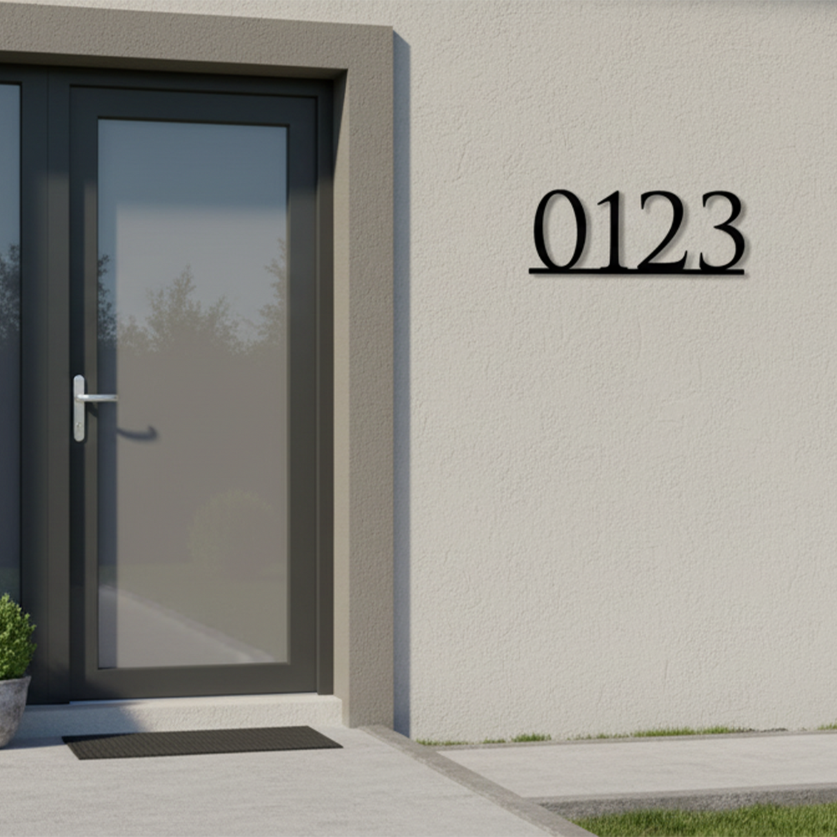 Custom Minimalist Metal Door Number: Wall Mount House Number Sign for Font Door Decor