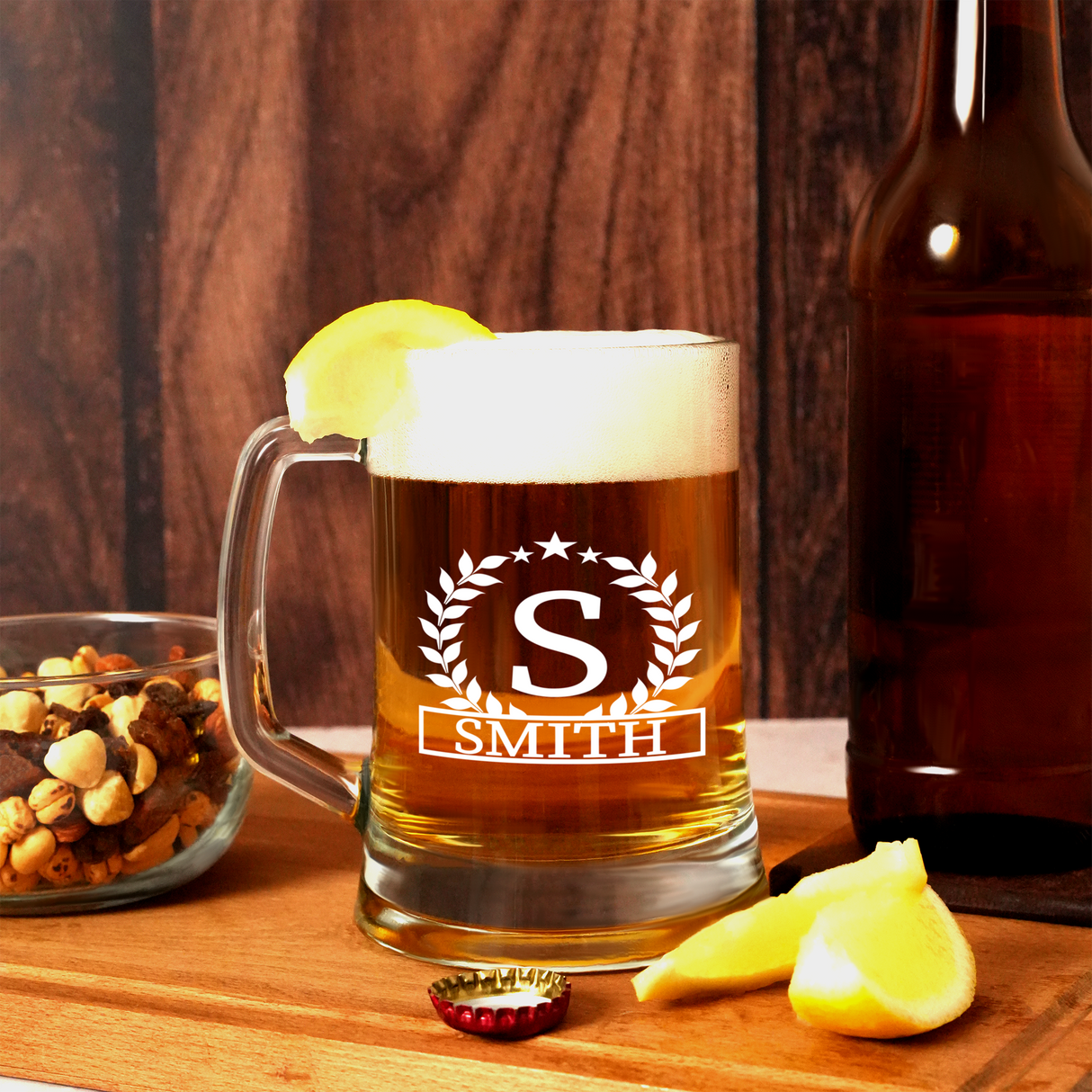 Personalized Beer Glass, Beer Mug with Handle, Anniversary Gift for Husband, Boyfriend Gift,Custom Couple Beer Glasses, Barware Gift for Him