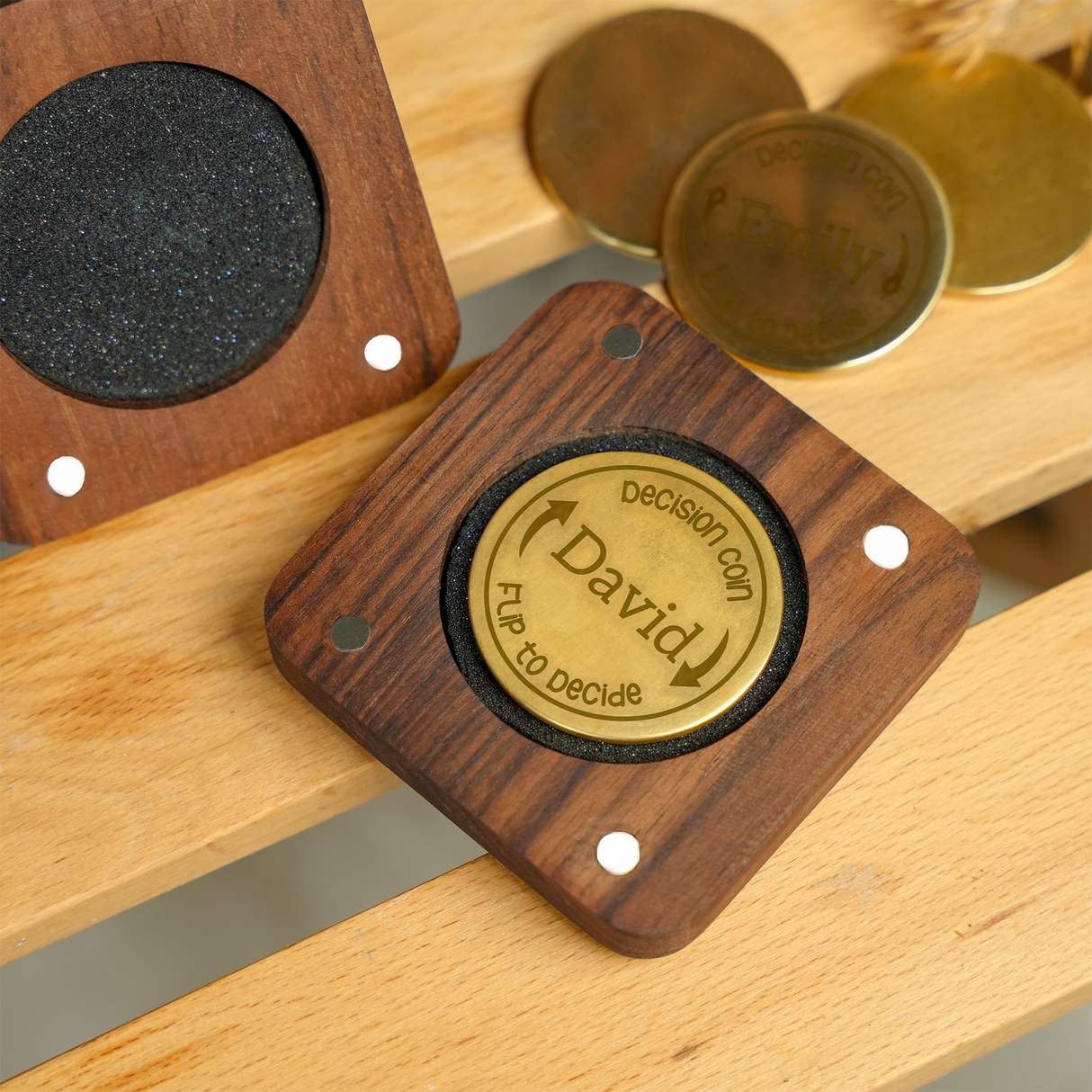 Custom Brass Smiley Frown Emoji Coin: Engraved Mood Token for Emotional Daily Choices