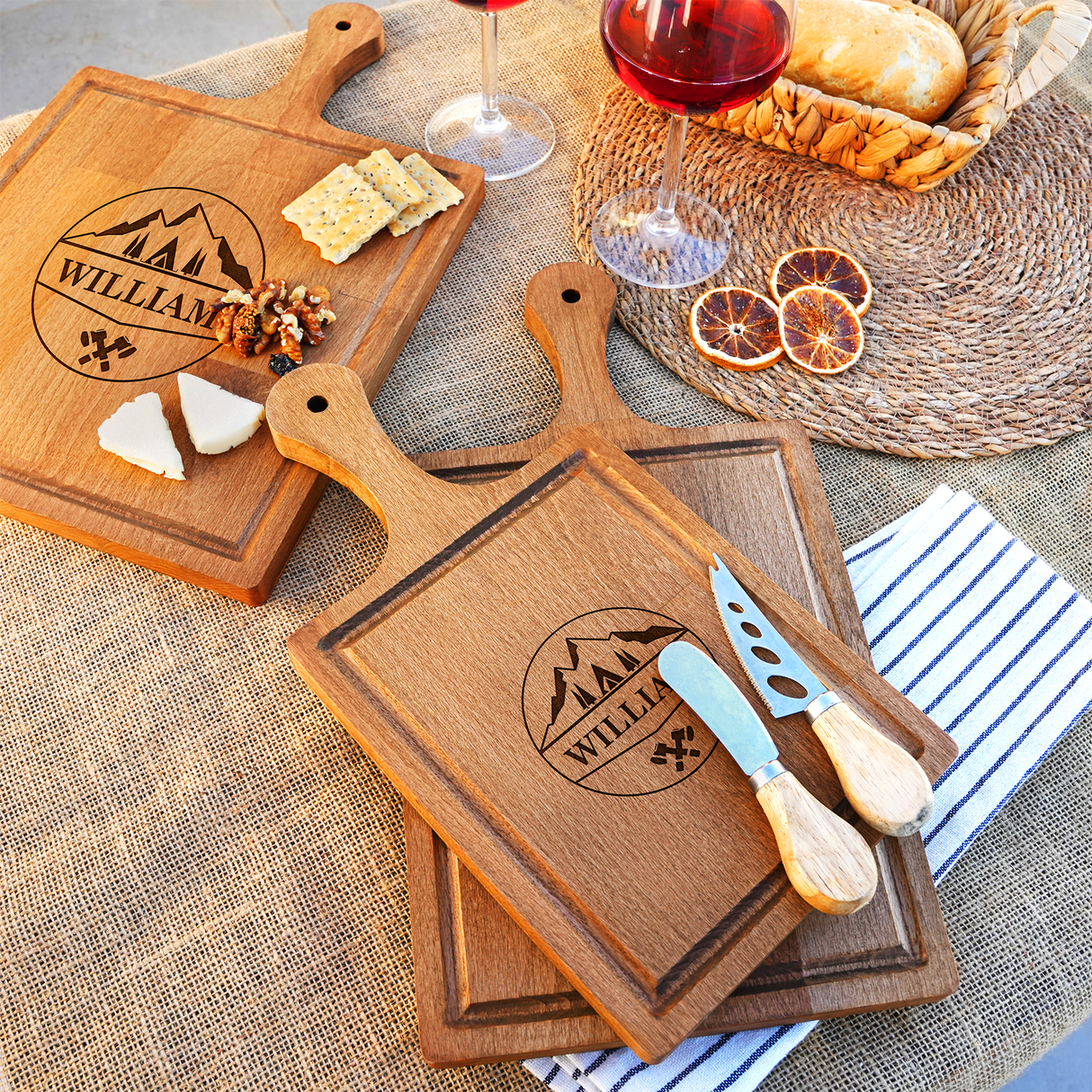 Custom Engraved Cutting Board,  Personalized Wood Chese Board, Father's Day Gift, Dad Christmas Gift, Grilling Gift for Grandpa, BBQ Board