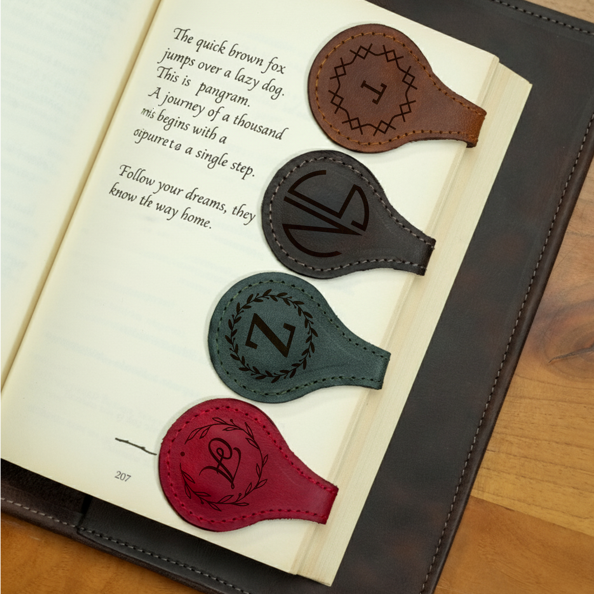 Personalized Leather Bookmark for Women: Magnetic Page Holder Gift for Christmas