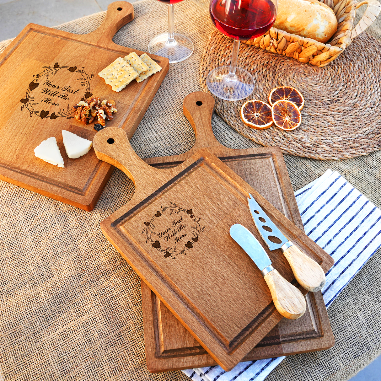 Personalized Valentine Cutting Board, Custom Serving Boards, Anniversary Gifts, Christmas Gift for Lover, Wood Cutting Board, Couple Name