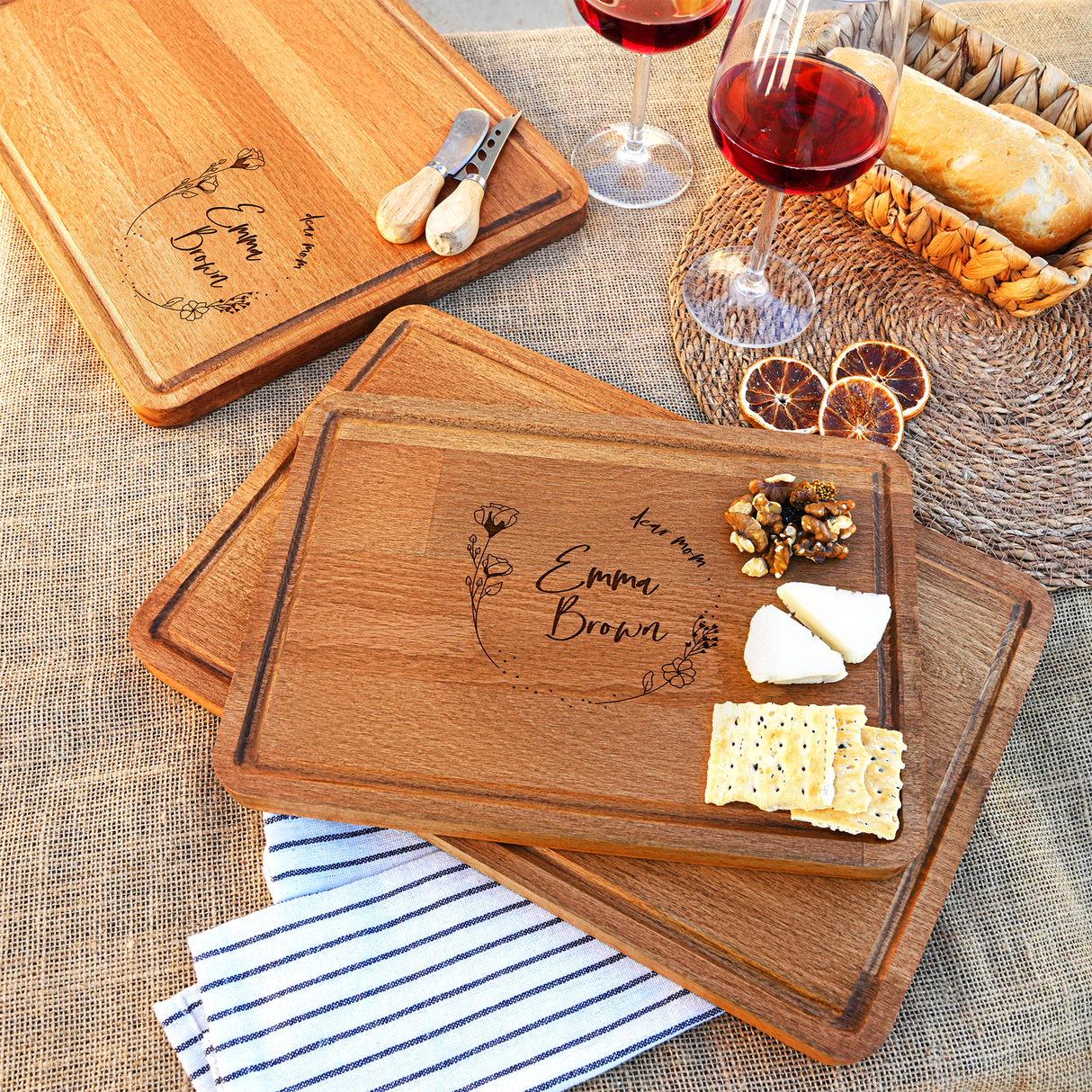 Recipe Cutting Board, Custom Mom Cutting Board, Engrave Cutting Board, Mother's Day Gift, Mom Birthday Gift, Mother in Law Gifts, Wood Board