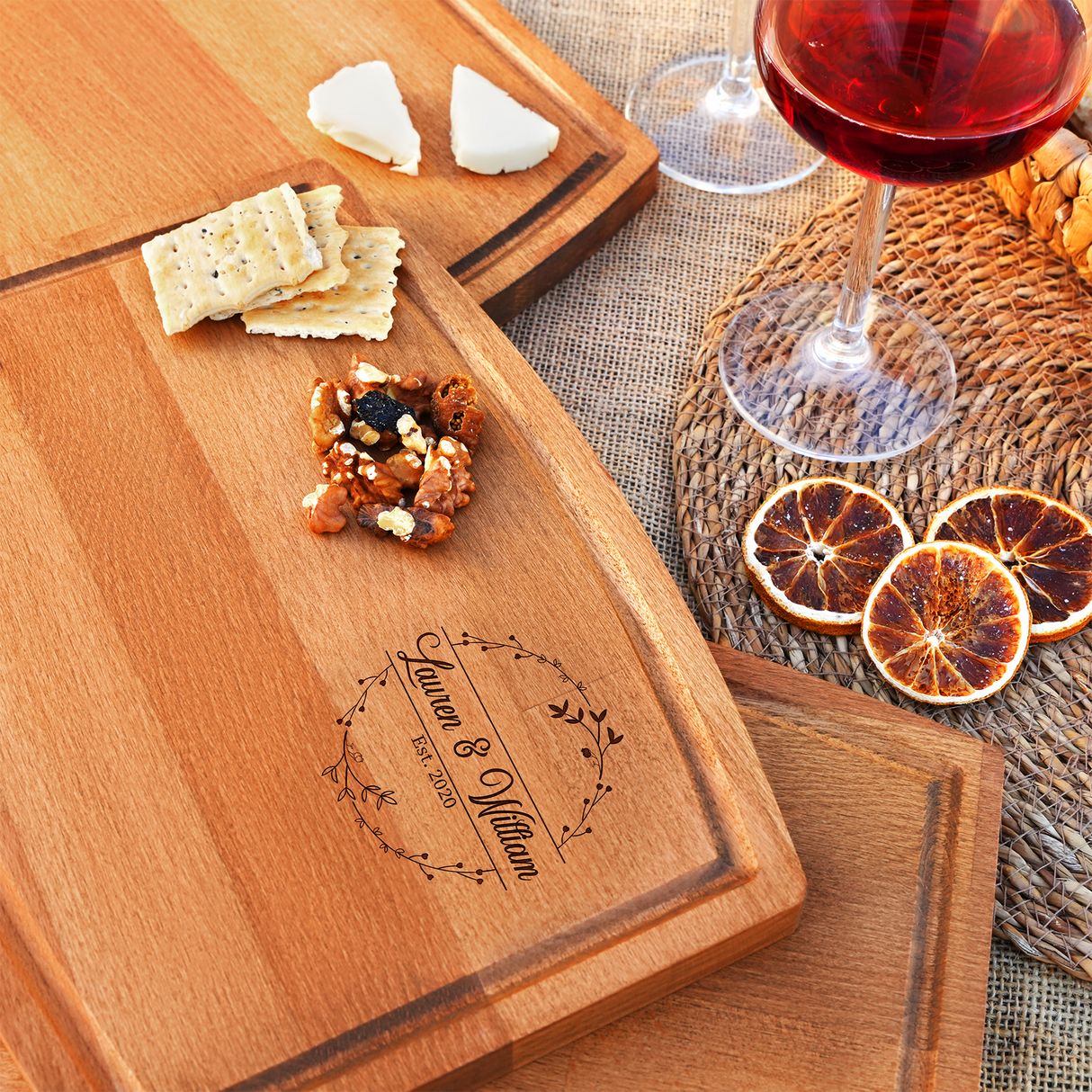 Custom Cutting Board Wedding, Personalized Serving Tray Charcuterie Board, Wedding Monogram Gift, New House Gift, Personalized Kitchen Decor