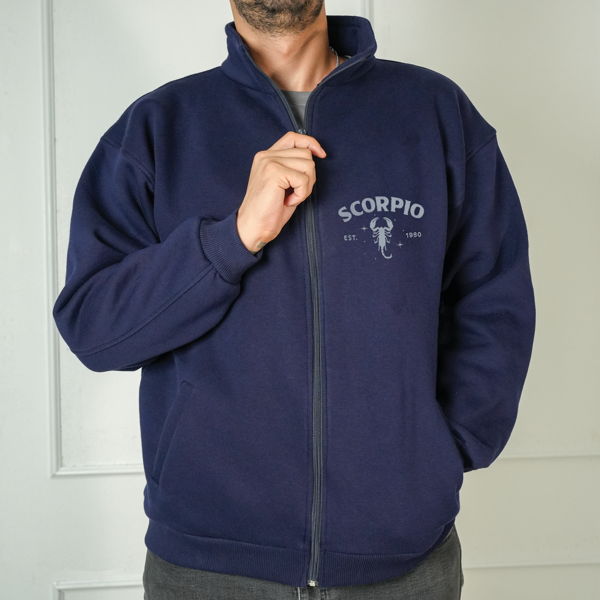 Embroidered Zodiac Astrology Sweatshirt: Personalized Horoscope Crewneck, Scorpio Birthday Gift