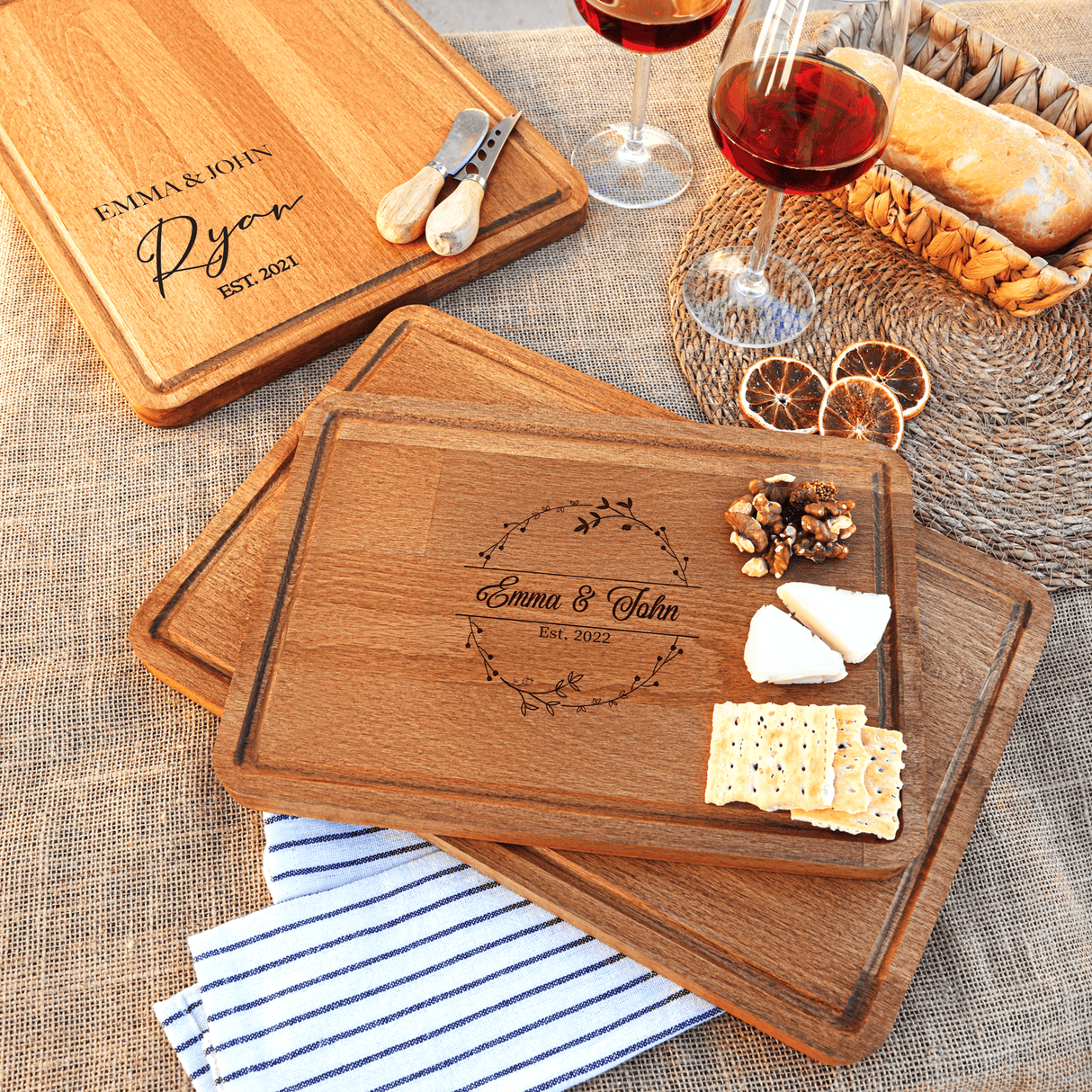 Customized Cutting Board, Engraved Wood Charcuterie Board, Serving Tray, Cutting Board Personalized, Bridal Shower Gift, Wedding Present