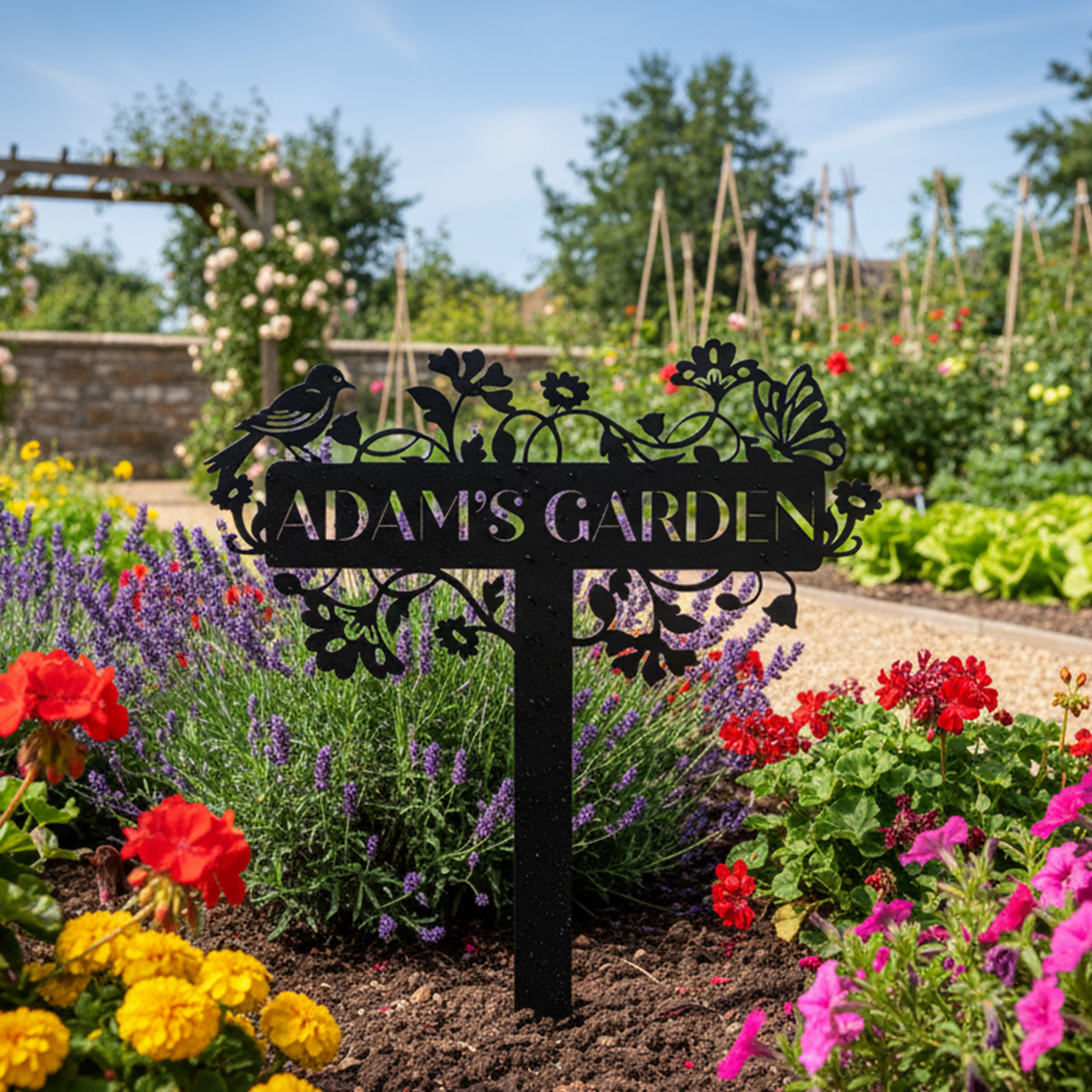 Personalized Grandpa's Metal Garden Stake: Outdoor Garden Marker with Custom Name