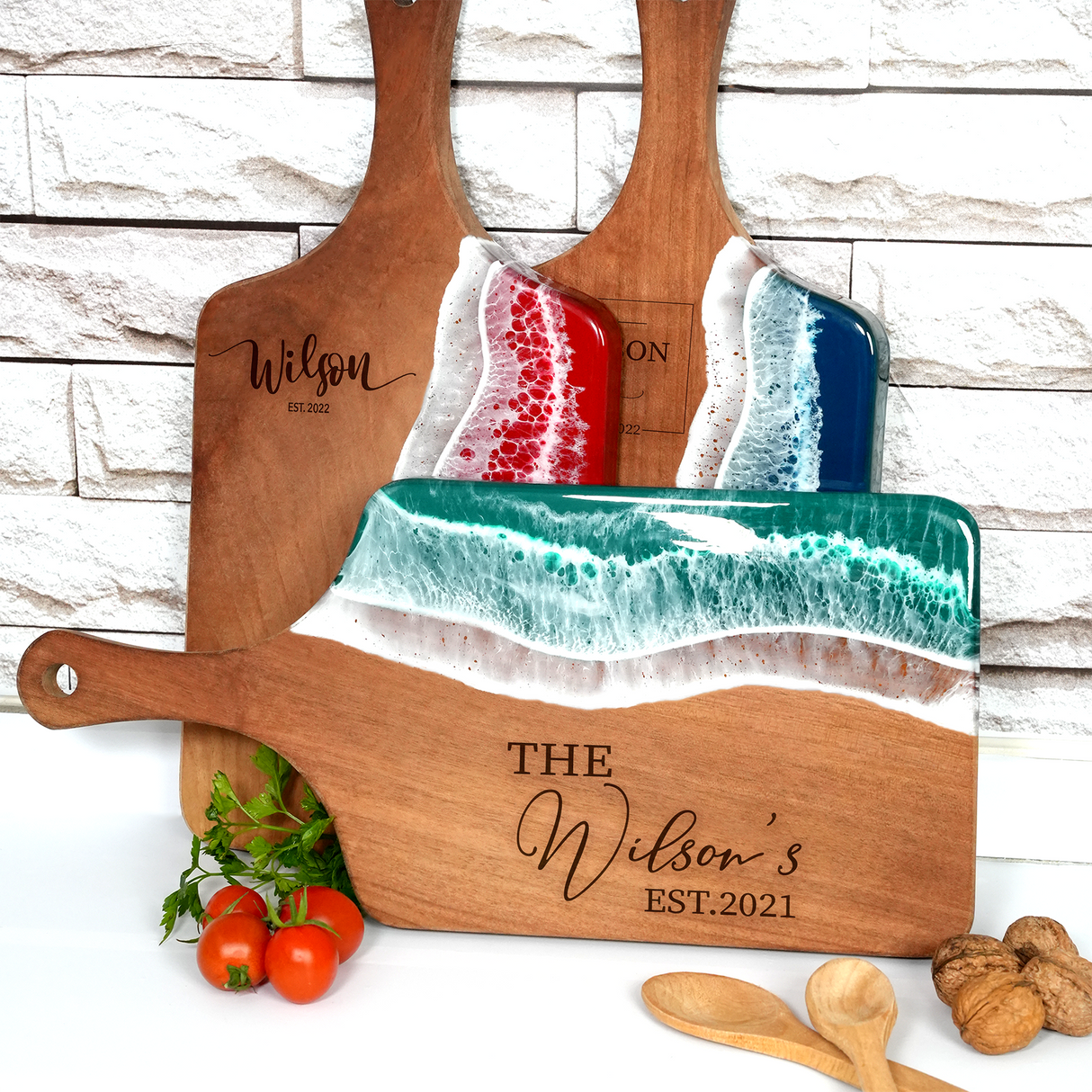 Personalized Epoxy Resin Cutting Board, Personalized Live Edge Walnut Board, Newly Wed Gifts, New Home Owner Gift, Housewarming Gifts
