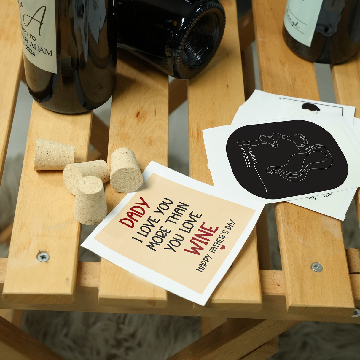 Custom Photo Wine Label for Mom and Dad: Personalized Bottle Sticker, Milestone Celebration