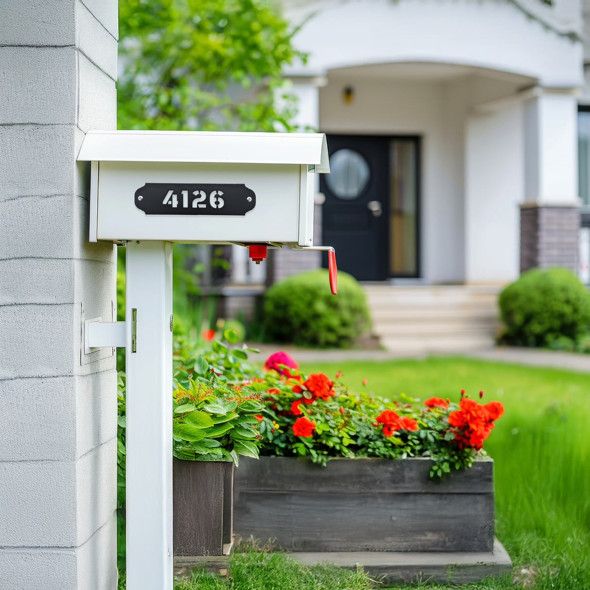 Personalized Weatherproof Metal Mailbox Numbers: House Number Plate for Driveway Posts
