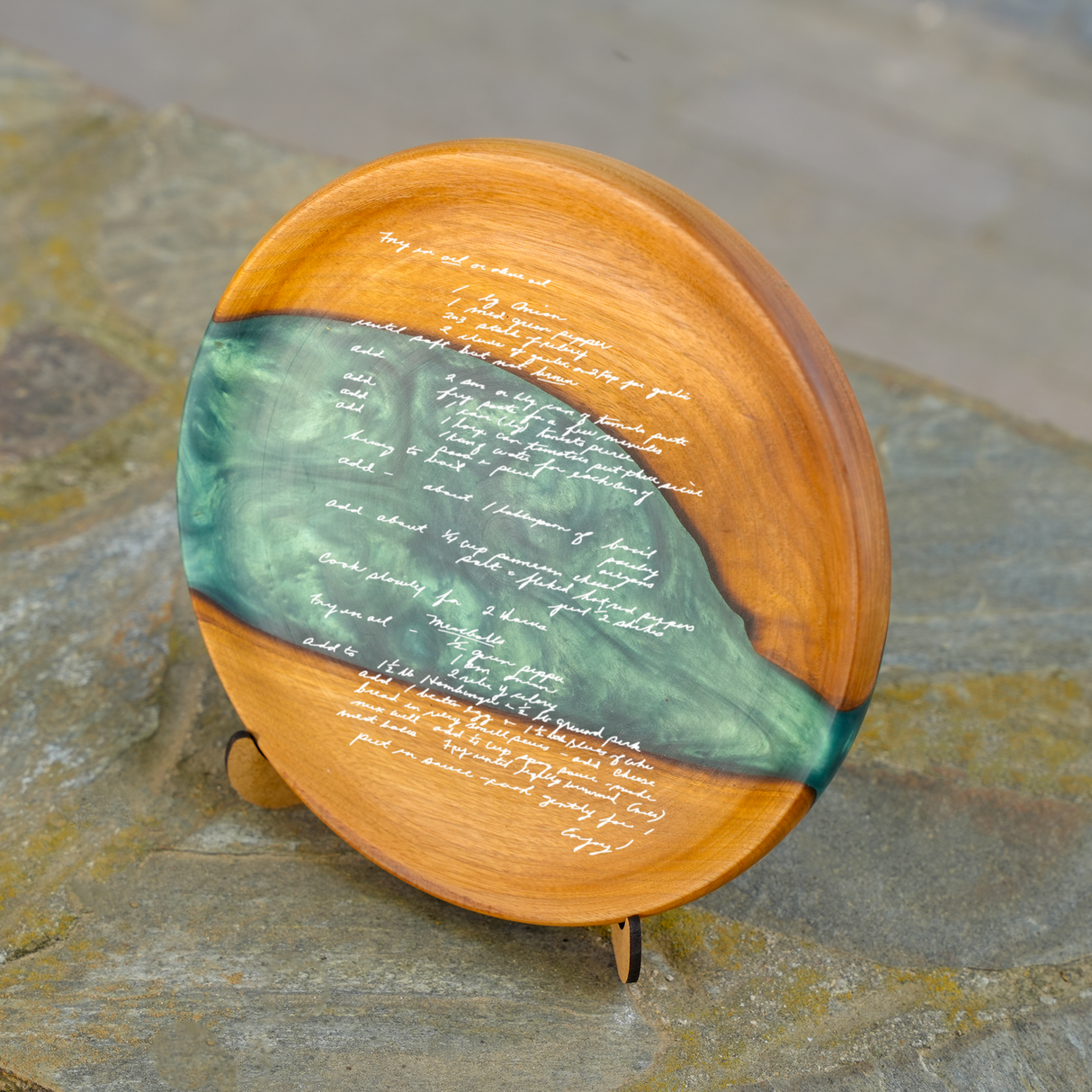 Custom Handwritten Recipe Resin Epoxy Platter: Personalized Family Heirloom Gift