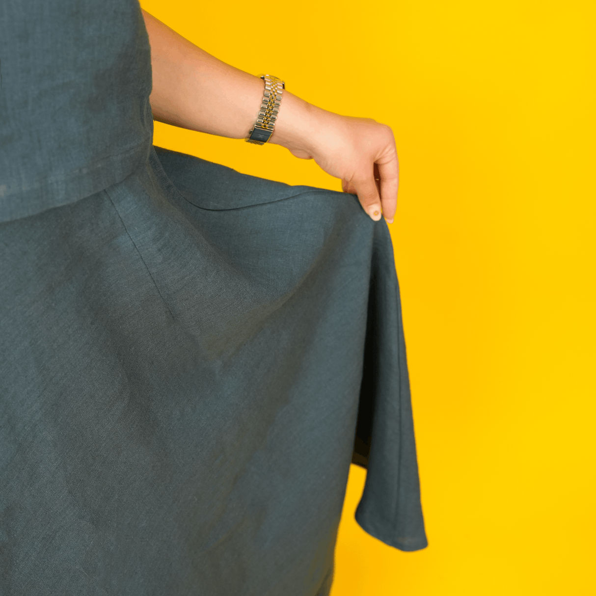 Linen A-Line Maxi Skirt: Minimalist Handmade Long Flowy Skirt