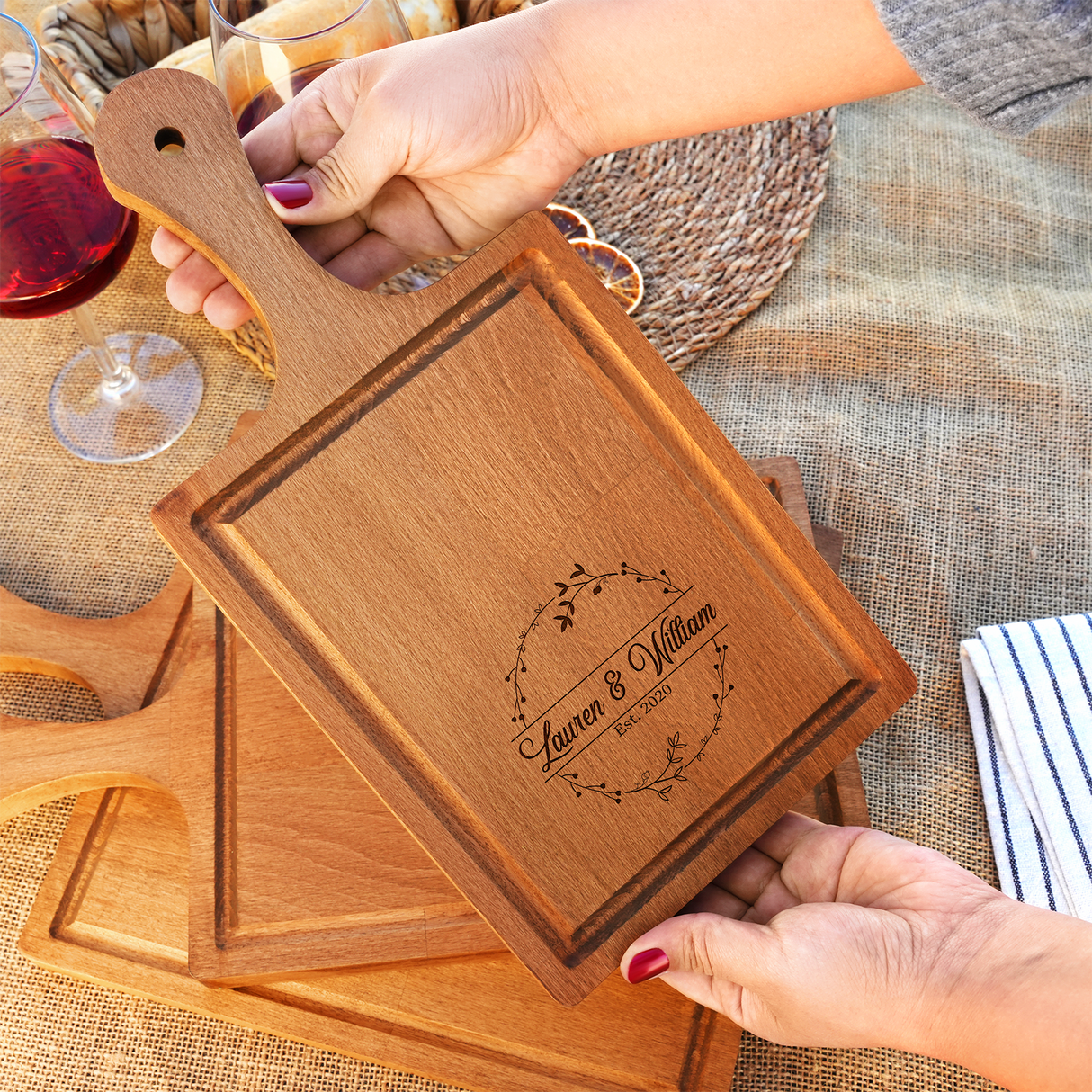 Charcuterie Board Personalized, Custom Engraved Wooden Cutting Board, Housewarming Gift, New Homeowner Gift, Newlywed Gifts, Chopping Board