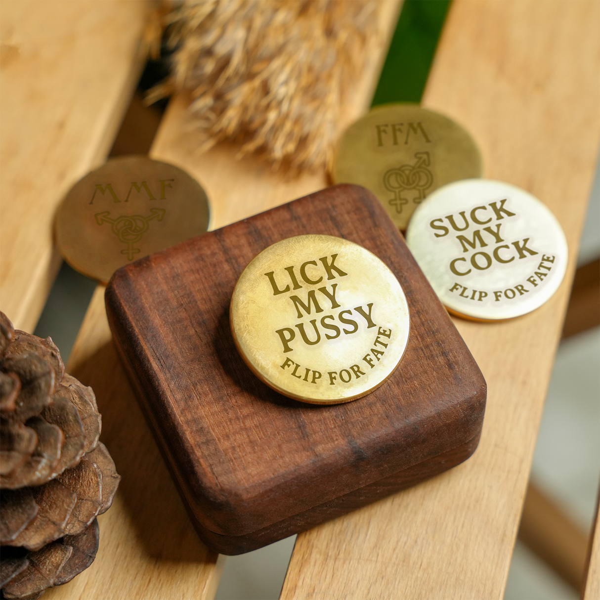 Naughty Couple Decision Coin: Custom Engraved Erotic Flip Token for Spicy Nights