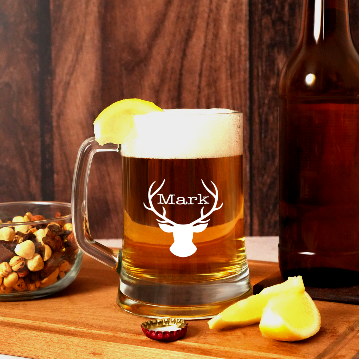 Personalized Anniversary Beer Glass, Custom Gift for Couples, Husband Birthday Gift, Beer Mug with Handle, Beer Gift for Him, Drinking Glass