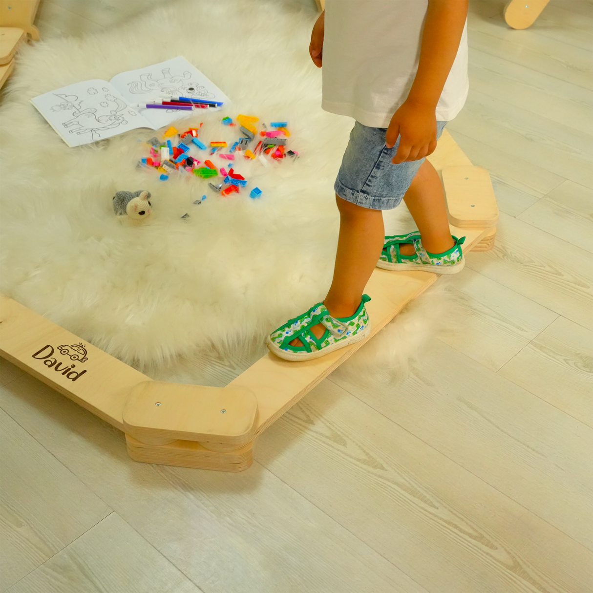 Montessori Toddler Climbing Set: Pikler Triangle and Arch, Indoor Wooden Playground