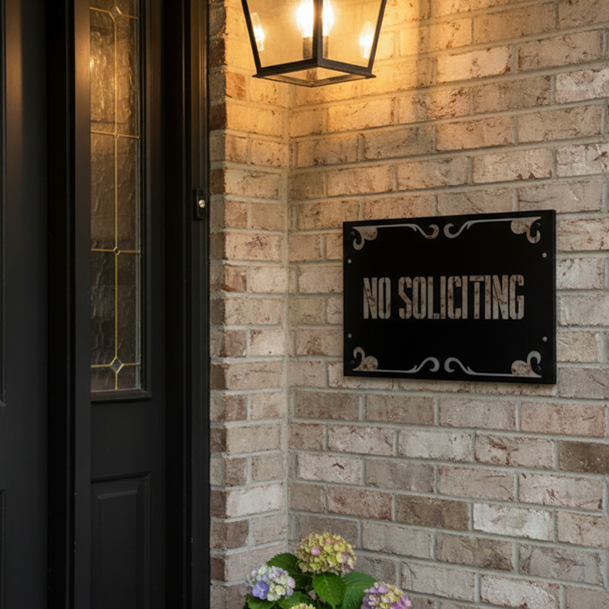 No Soliciting Garden Stake Sign: Custom Metal Yard Sign for Outdoor Decoration