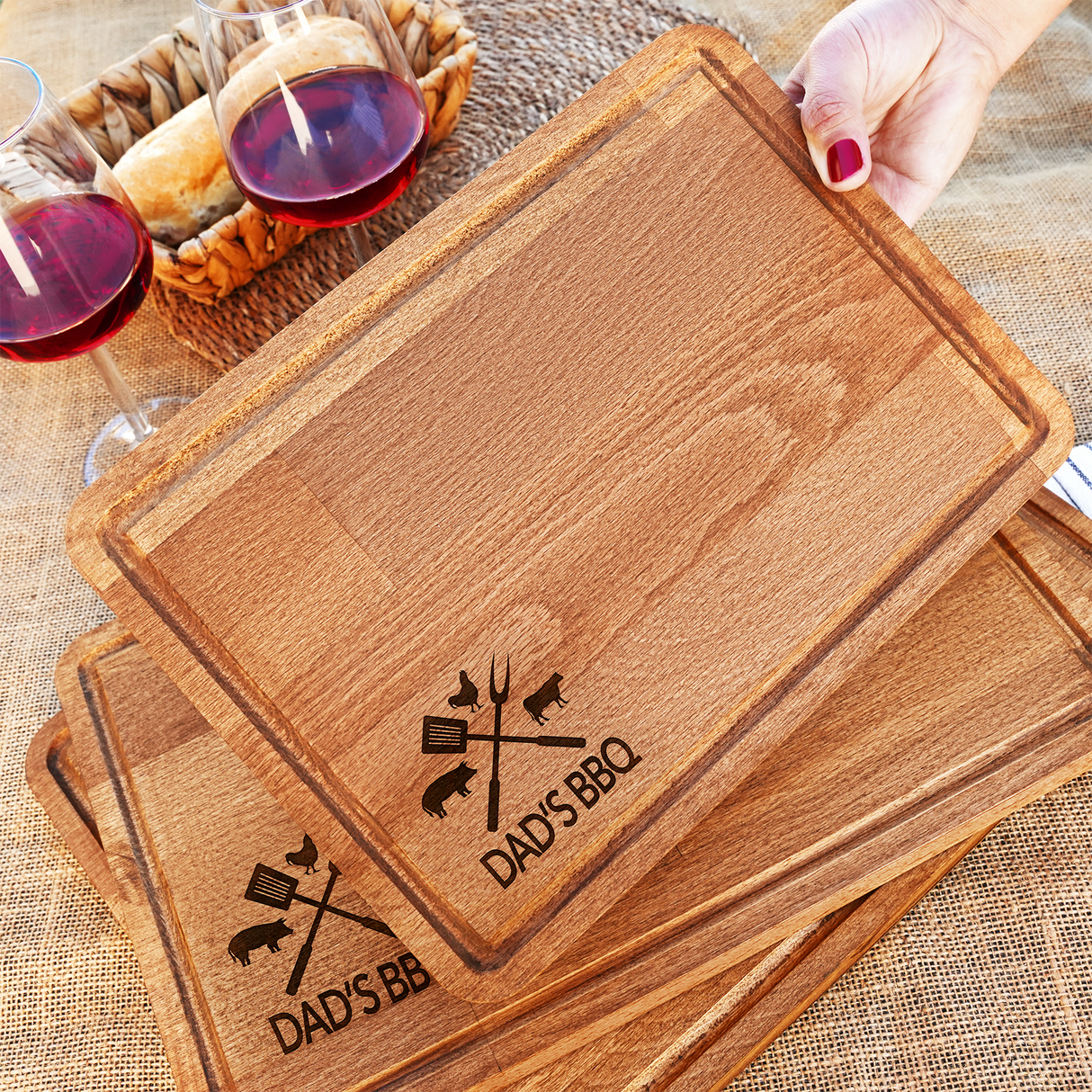 Personalized Meat Cutting Board, Barbecue Gifts for Men, Custom Grill Cutting Board, Engraved BBQ Tray, Gifts for Grandpa, Grill Accessories