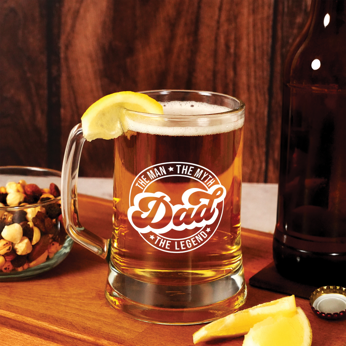 Custom Beer Mug for Dad, Personalized Beer Glass, Fathers Day Gift, Anniversary Gift, Engraved Beer Glass, Home Bar Gift Idea, Beer Stein
