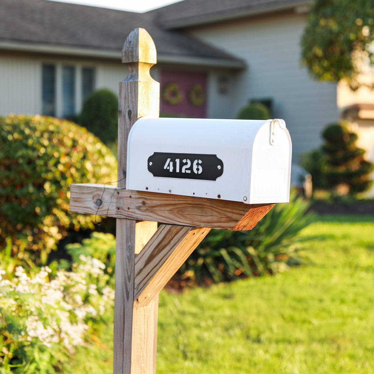 Personalized Weatherproof Metal Mailbox Numbers: House Number Plate for Driveway Posts
