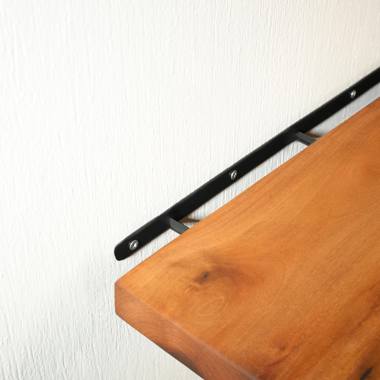 Live Edge Walnut Floating Shelf: Hidden Bracket, Handmade Solid Wooden Rack, Rustic Kitchen Design