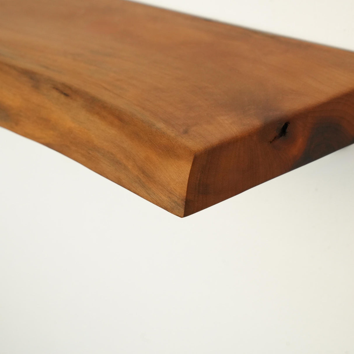 Live Edge Walnut Floating Wooden Shelf: Wall Mounted Modern Rack, Kitchen or Bathroom Storage