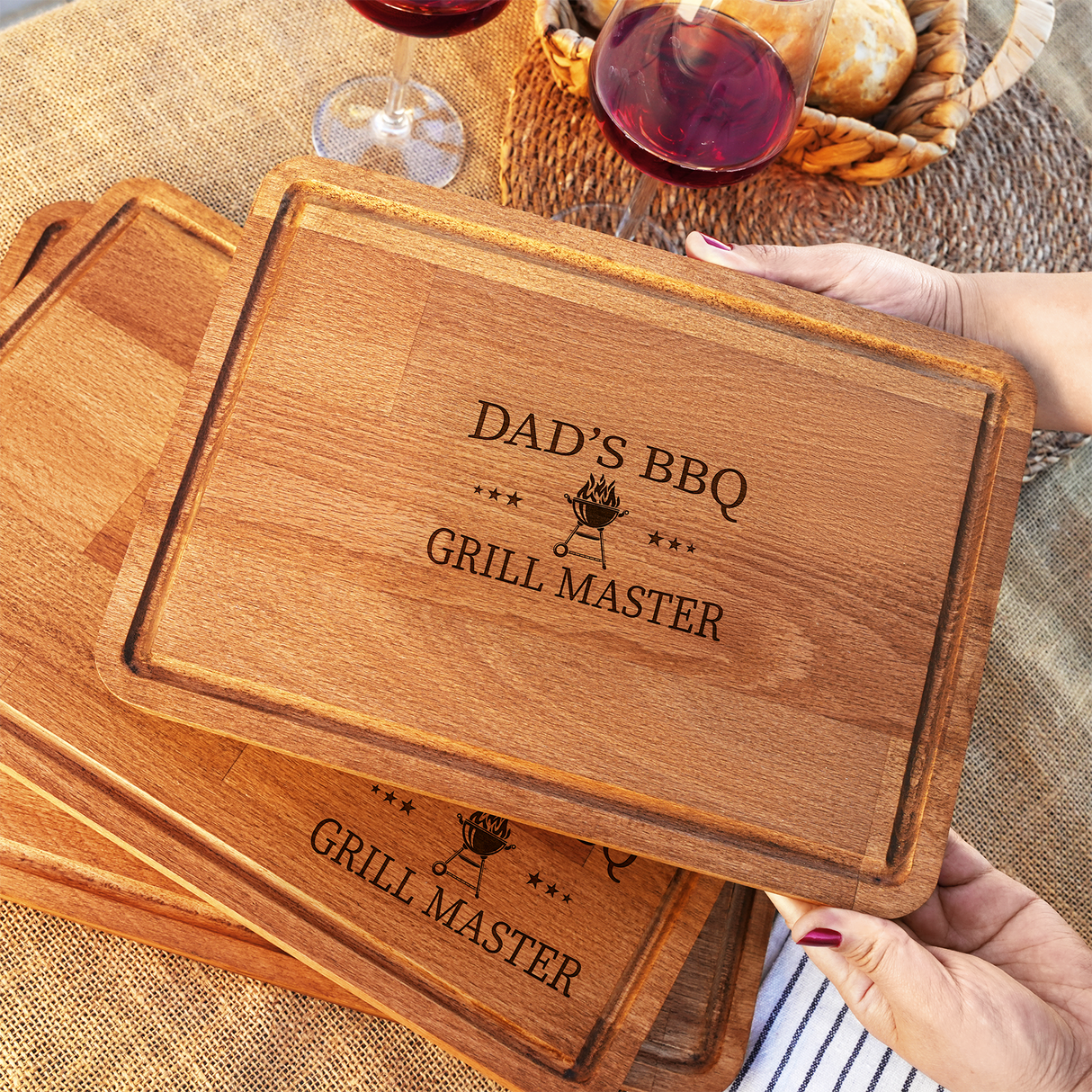 Custom Engraved Cutting Board,  Personalized Wood Chese Board, Father's Day Gift, Dad Christmas Gift, Grilling Gift for Grandpa, BBQ Board