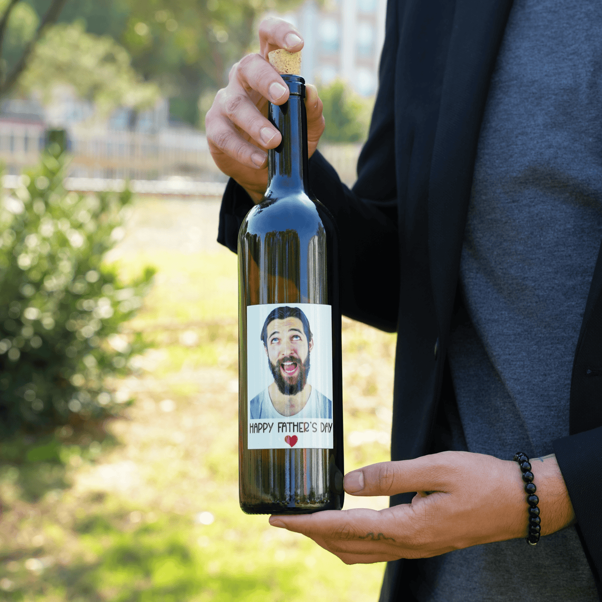 Custom Photo Wine Label for Mom and Dad: Personalized Bottle Sticker, Milestone Celebration