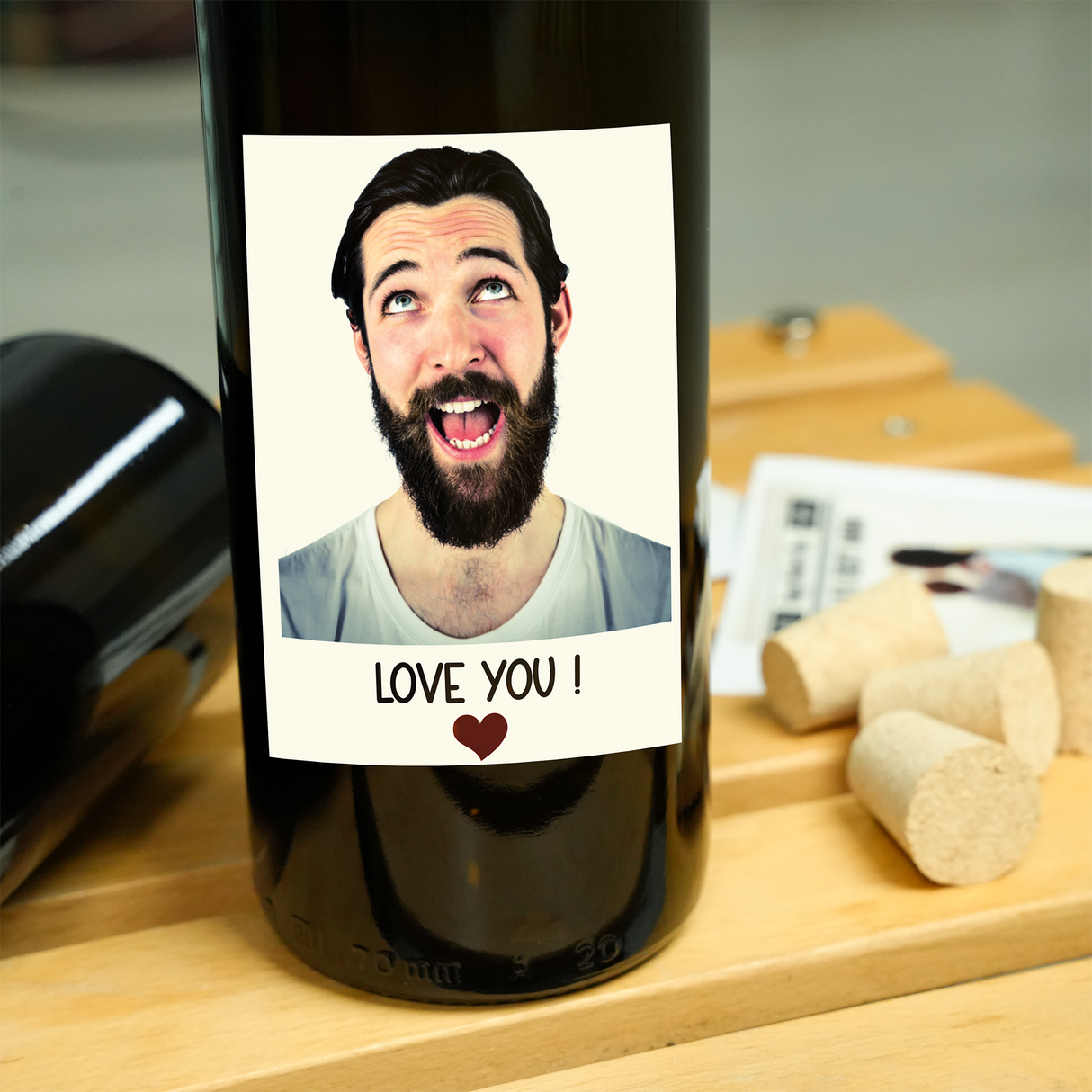 Custom Wine Label with Photo: Romantic Milestone Gift for Couple Anniversary