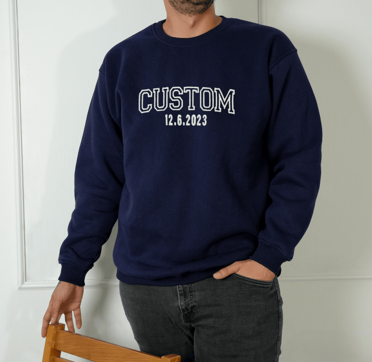 Custom Embroidered Zip Up Jacket: Personalized Text or Name Appeals, Gift for Birthday or Christmas