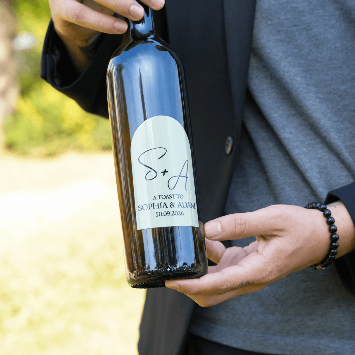 Personalized Wine Label: Custom Bottle Couples Name Sticker, Housewarming Gift