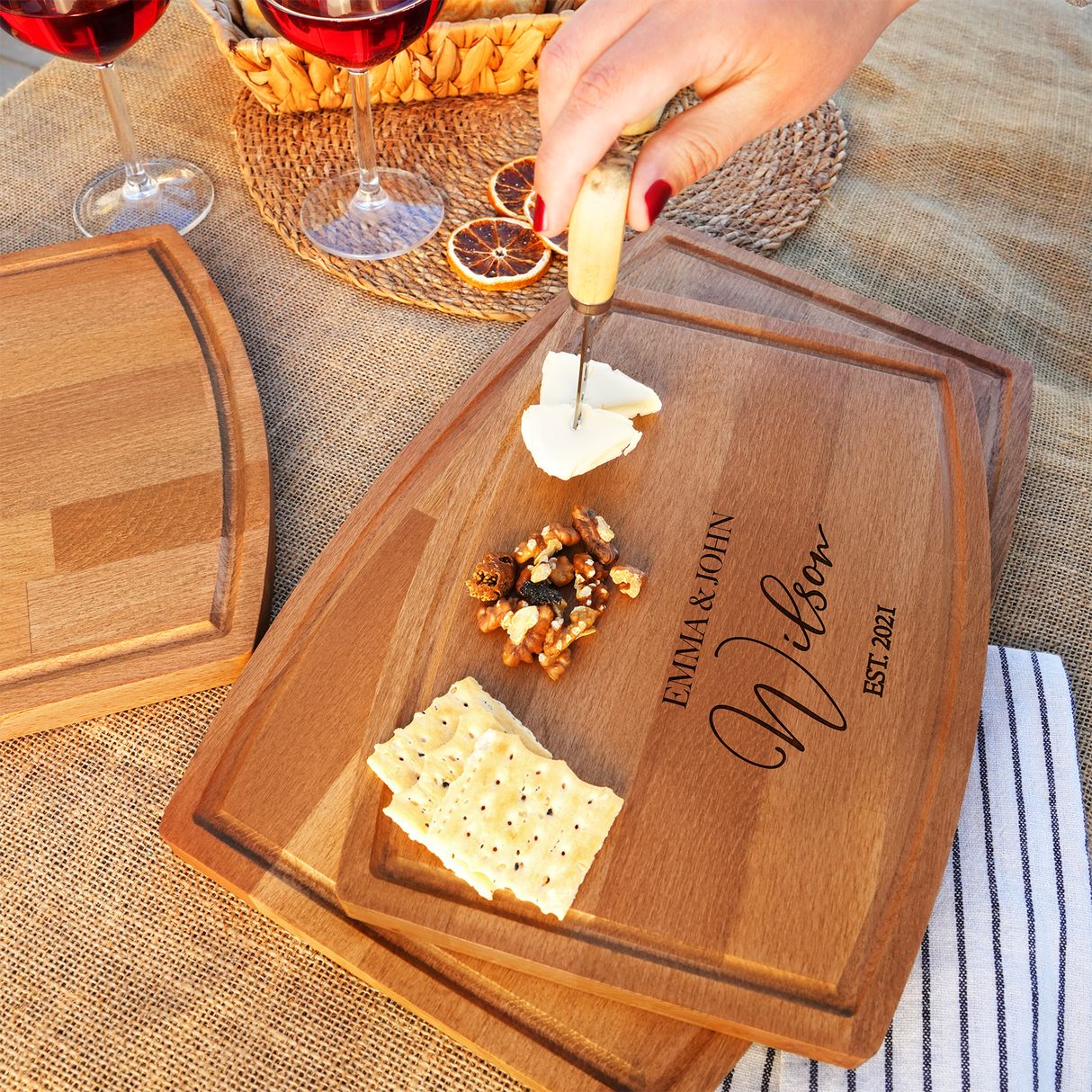Personalized Wedding Cutting Board, Custom Charcuterie Board, Wooden Board, Engagement Gifts, Couple First Christmas Gifts, New Home Gift